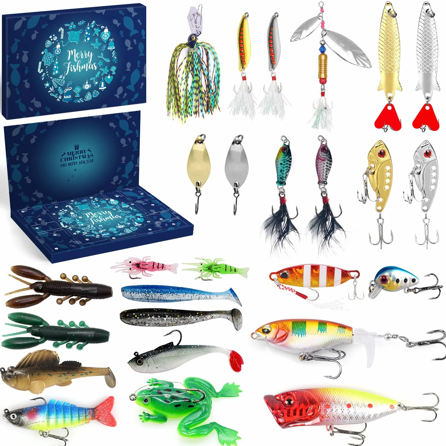 iZoeL Calendario Avvento 2025 Uomo Calendario Avvento Pesca, Pesca Accessori, Regali di Natale per Nonno Papà Fidanzati Marito Zio