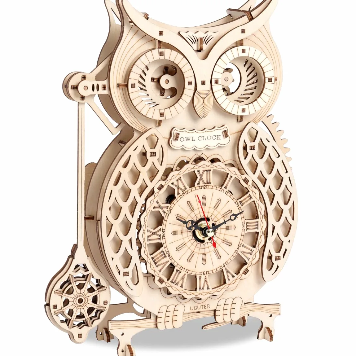 Cuteefun Modellismo in Legno da Costruire per Adulti, Orologio Gufo Puzzle Meccanico 3D da Costruire, Kit Costruzione in Legno 3D, Idea Regalo per Ragazzi Ragazze Uomini e Donne