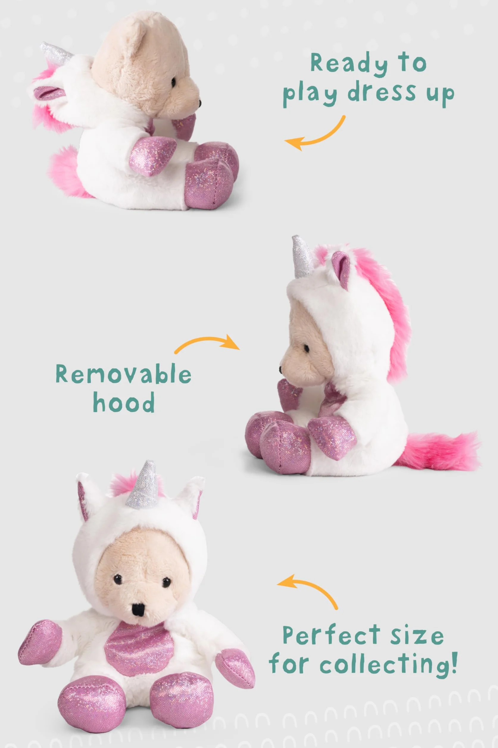 Living Nature LITTLE Play Unicorno Bianco Peluche – Giocattolo Fantasia per Bambini e Adulti, Giocattolo Morbido e Coccoloso