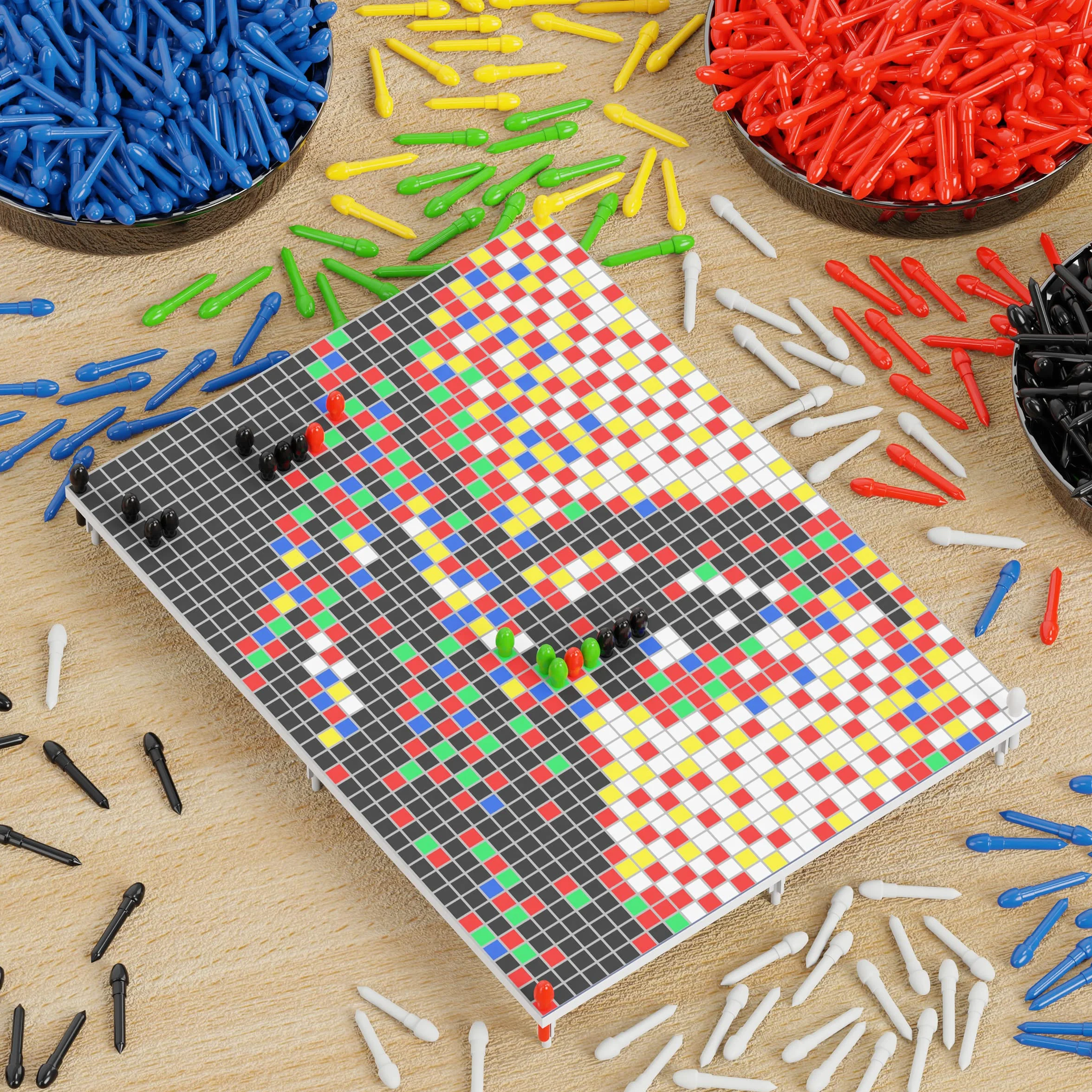 Quercetti Pixel Art 4 Take A Selfie, Crea un Mosaico con Chiodini per Bambini Personalizzato da una tua Foto, Giochi Creativi Bambina 10 Anni e Adulti, Regalo Bambina 10 Anni, 4 Tavolette 33x24,5 cm