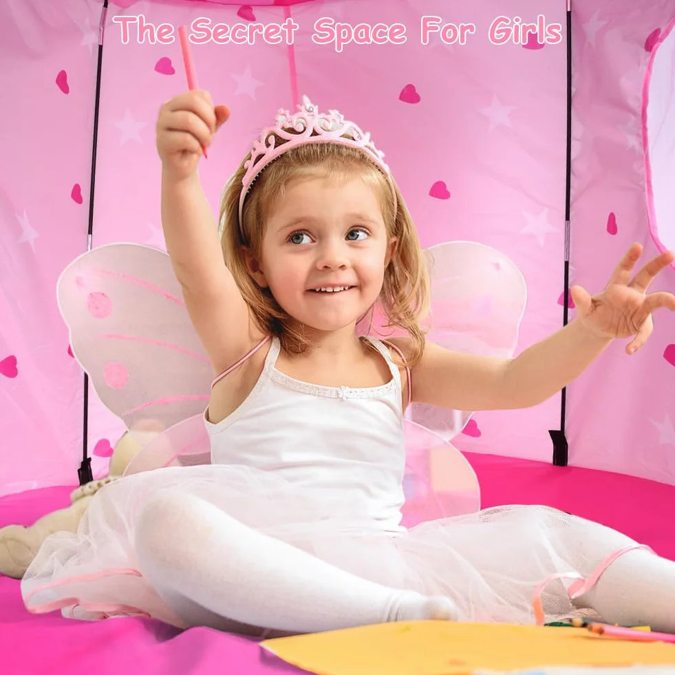 HOTUT Tenda da Gioco Tipi per Bambini con Stelle Luminose - Tenda Pop-Up Portatile, Casetta per Interno e Esterno