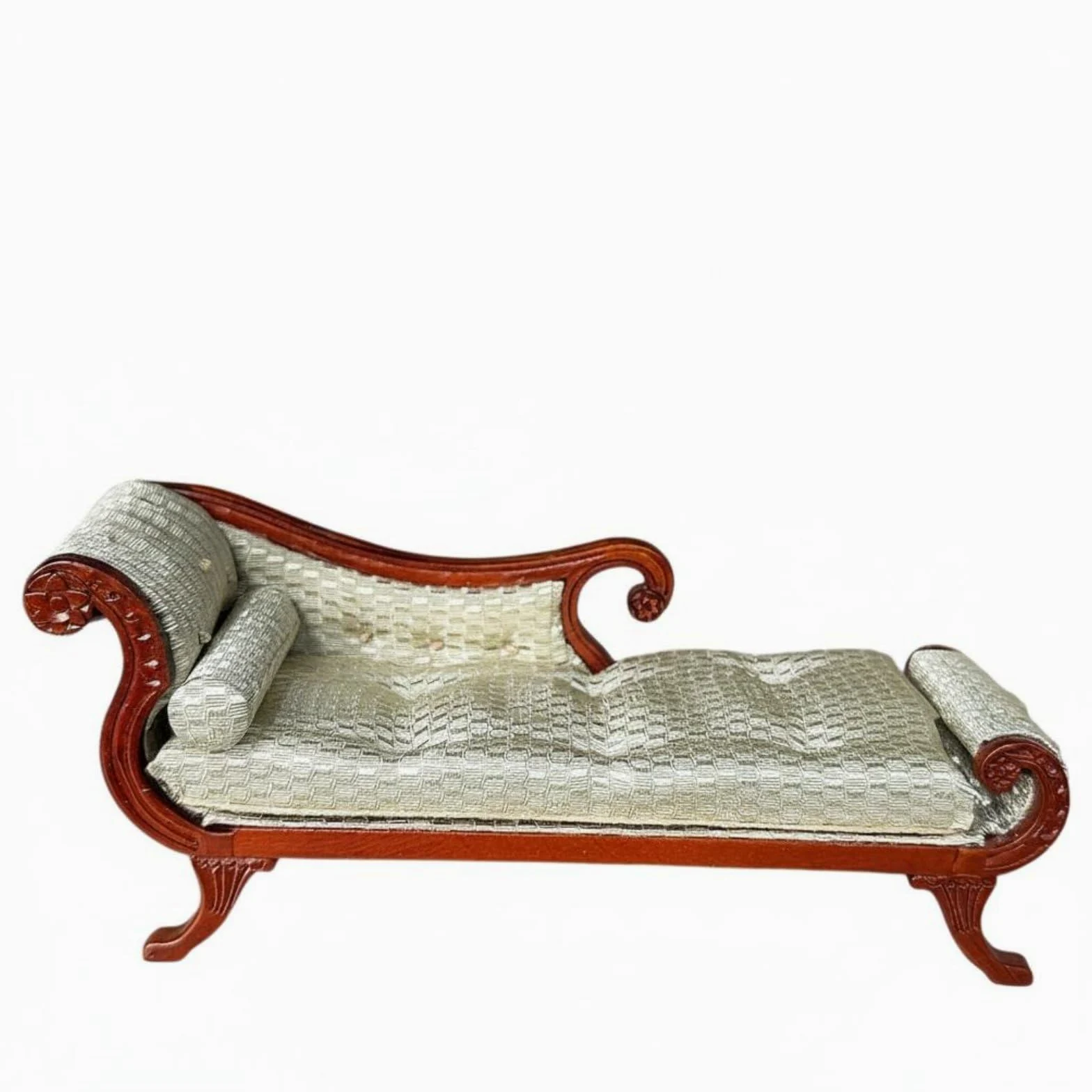 Mini Divano Casa Delle Bambole Divanetto Sedia Classica in Legno Intagliato E Tappezzeria Resistente con Cuscino Incluso Adatto per Collezionismo Diorami Miniatura 1 12, color to 3