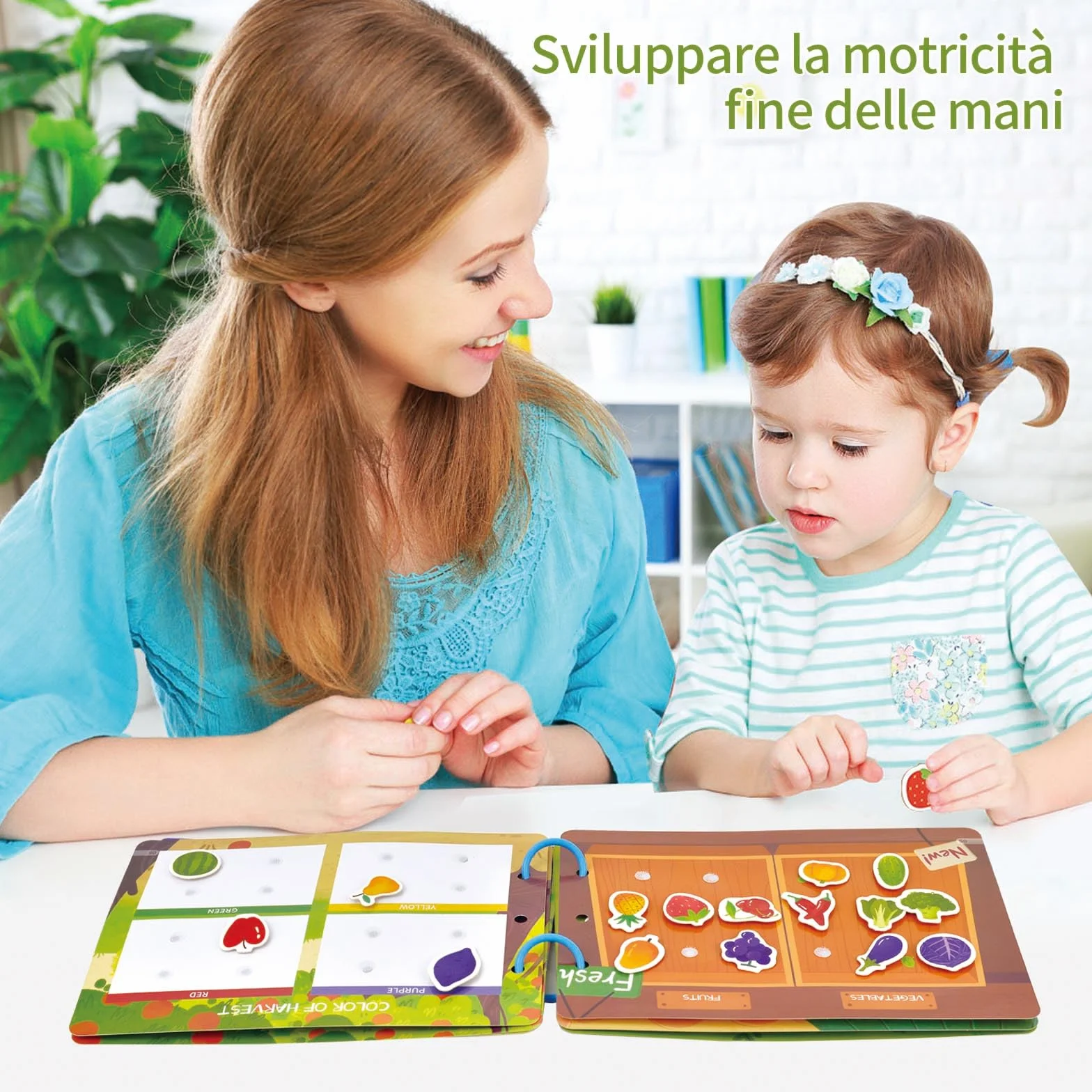 Montessori Giocattolo 1 2 3, Enlighten Busy Book, Giochi da 1 Anno, Giocattoli Educativi da 2 Anni, Busy Board, Quiet Book, Abilità Motorie Fini, Regalo 1 2 3 Bambini Ragazzi Ragazze