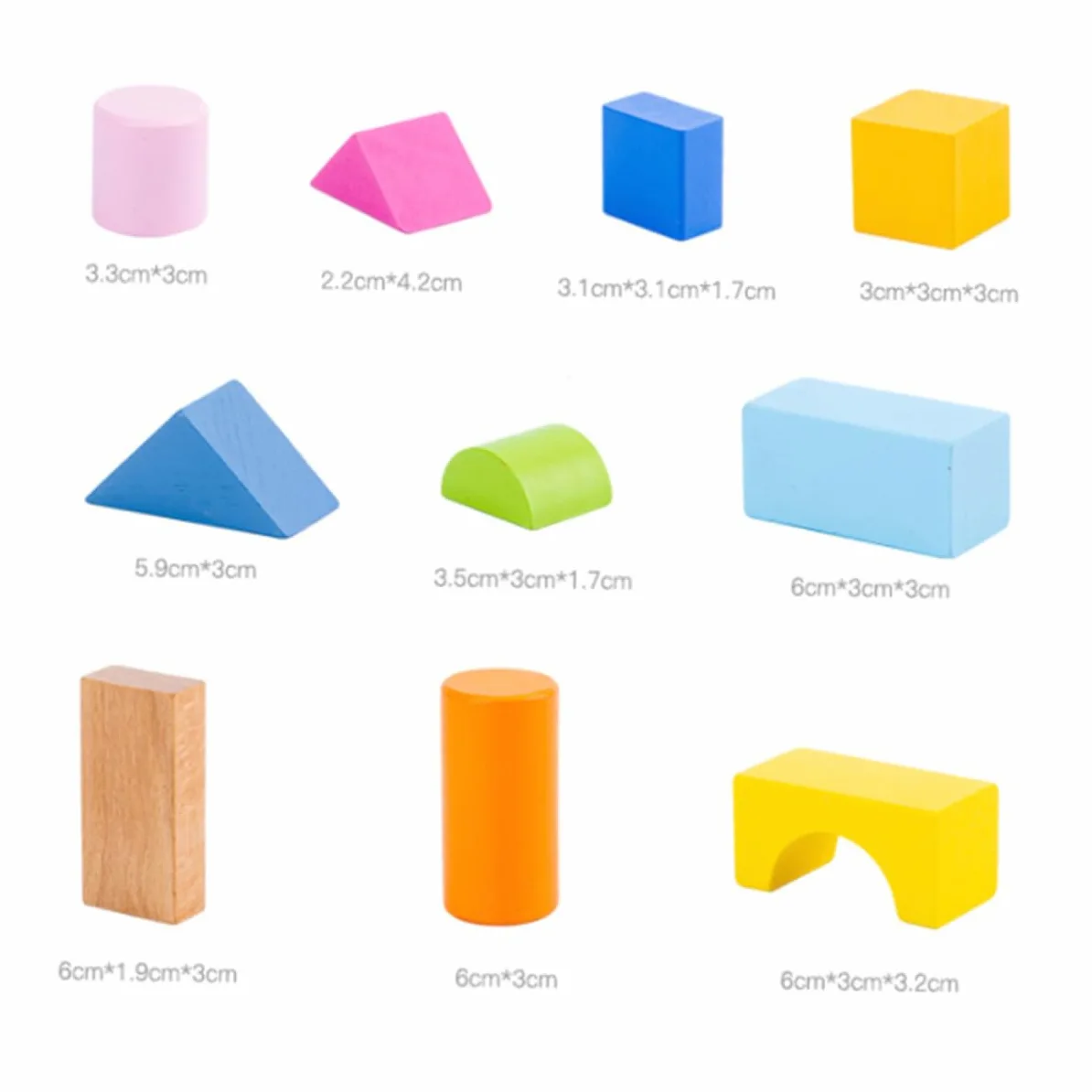 BESPORTBLE Blocchi Pezzi in 100 Costruzione Legno di Geometrici per Bambini | Gioco Educativo per Mani dei Piccoli, Superfici Tonde senza Sbavature, Texture Delicata, Immaginazione e Pensiero