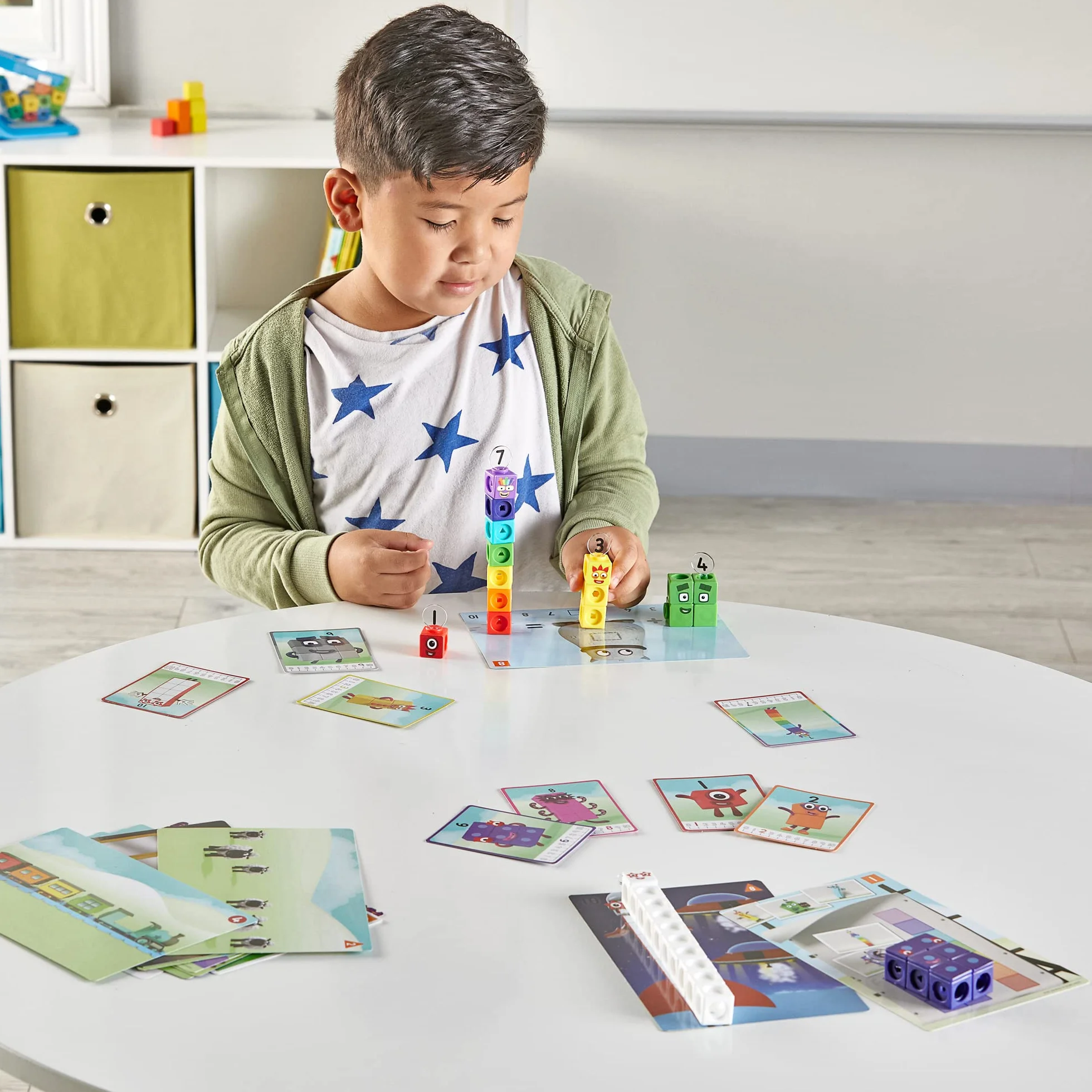 Learning Resources Set di attività Numberblocks 1-10 con i Cubi MathLink, Apprendimento della Matematica nei Primi Anni, Costruire, Imparare e Giocare in Classe e a casa, dai 3 Anni