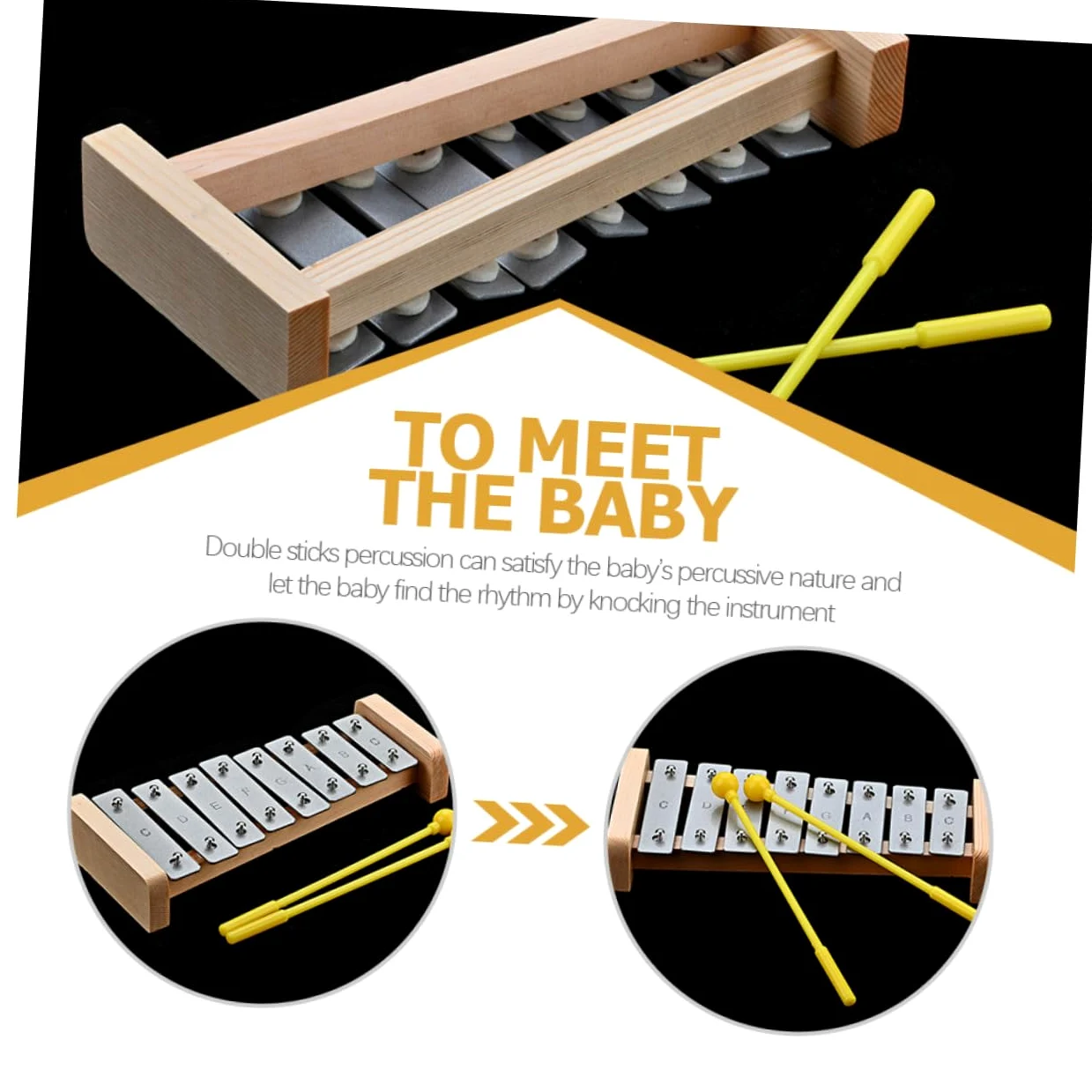 BESTonZON Xilofono Di Legno Per Ragazzo Ragazza Strumento Musicale Giocattolo Percussioni Colori Vivaci Per Stimolare Immaginazione Suono e Piacevole Per Sviluppare Capacità Motorie Fini