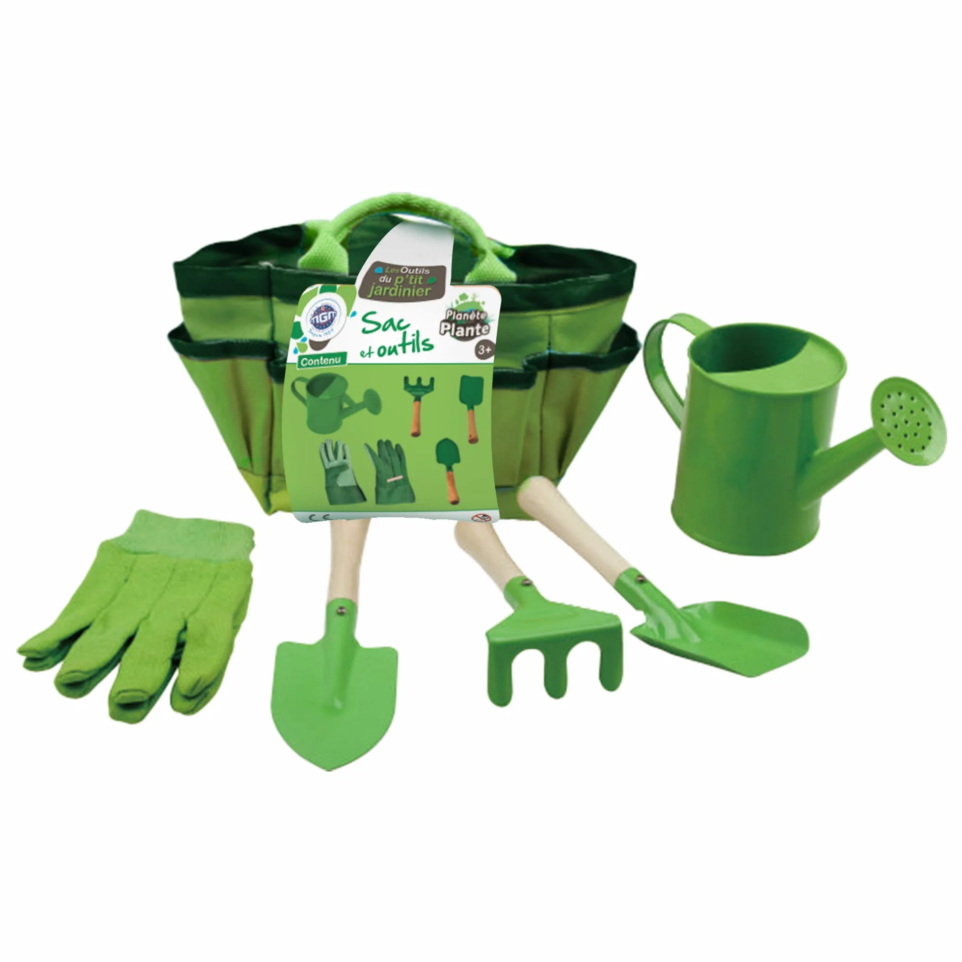 Set di 6 Pezzi per Giardinaggio - Attrezzi per il Giardinaggio - 170064 - Metallo - Giardino - Pianta - Paletta - Rastrello - Annaffiatoio - Gioco per Bambini - A partire dai 3 anni