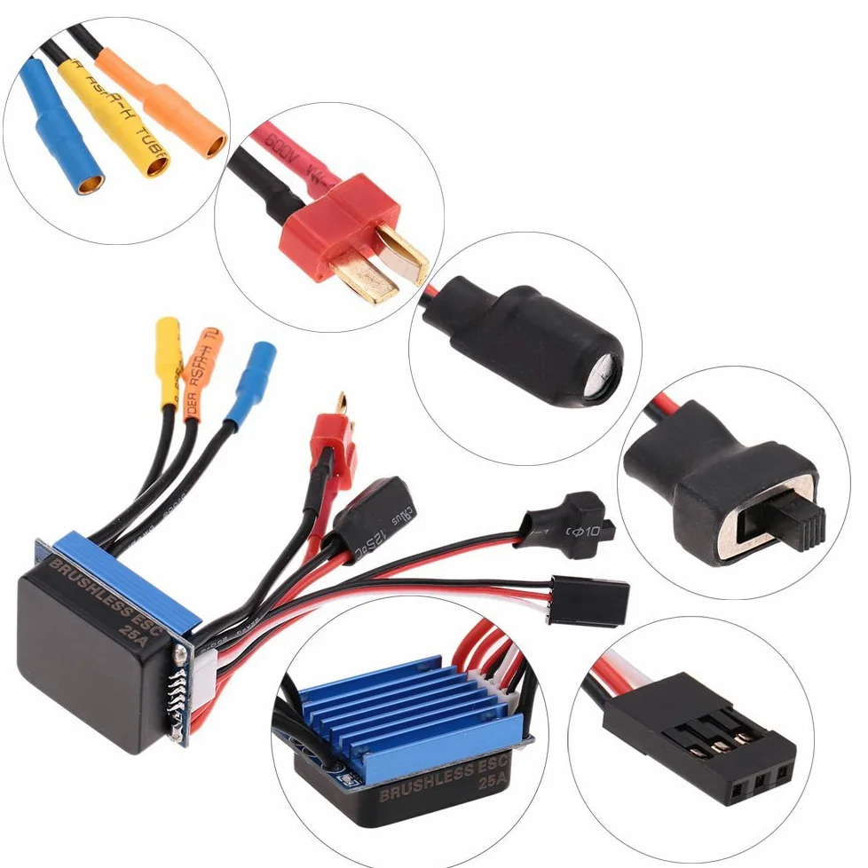 2435 4800KV 4P Sensorless Motore Brushless con 25A Brushless ESC (regolatore di velocità elettrico) per 1/16 1/18 RC Auto Truck