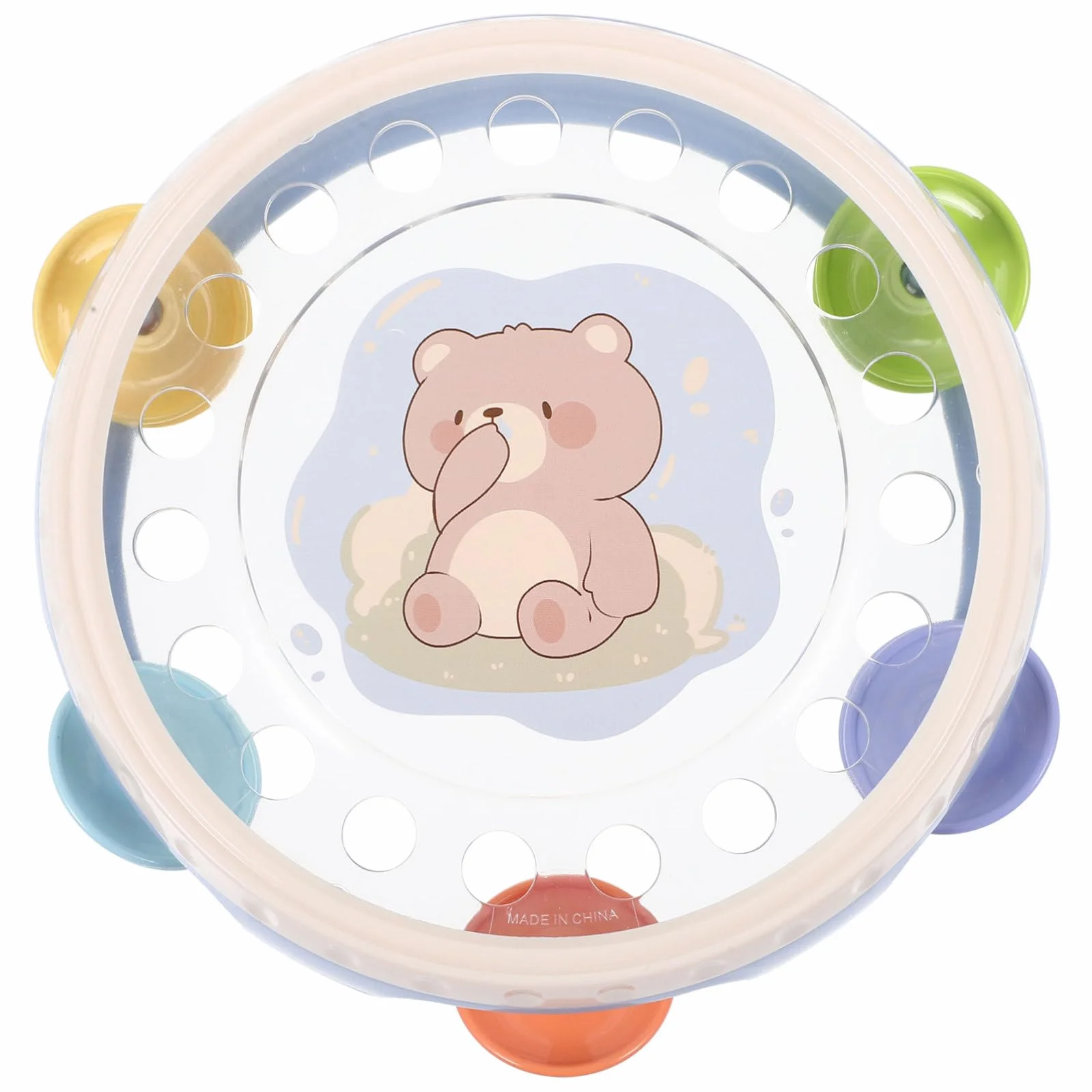 Toddmomy Tamburello Portatile Per Bambini in Plastica Rosa, Strumento a Percussione Educativo Campanellino a Mano, Gioco Musicale Per Feste e Sviluppo Del Senso Ritmico Dei Piccoli
