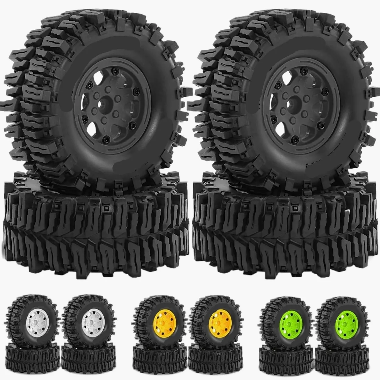 4PZ Cerchione Beadlock 2.2" 130mm 1/8 1/10 | Axial SCX10, Wraith, RR10, Capra, TRX4, YK4082(Black)