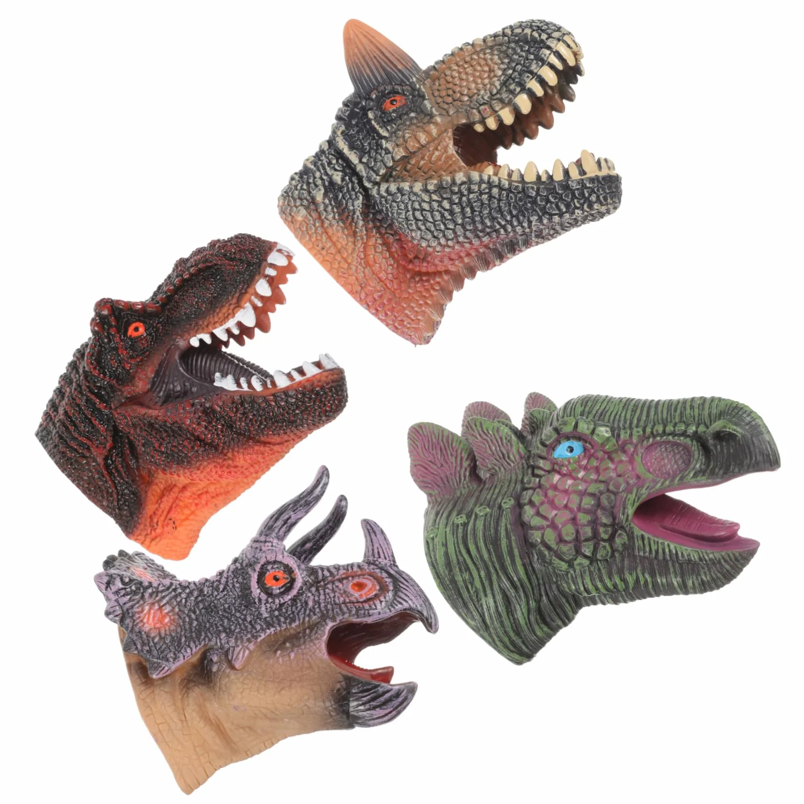 HANABASS 4 pezzi Marionetta Mano Testa di Dinosauro Figura Giocattolo Burattino Mano per Ragazzo Ragazza