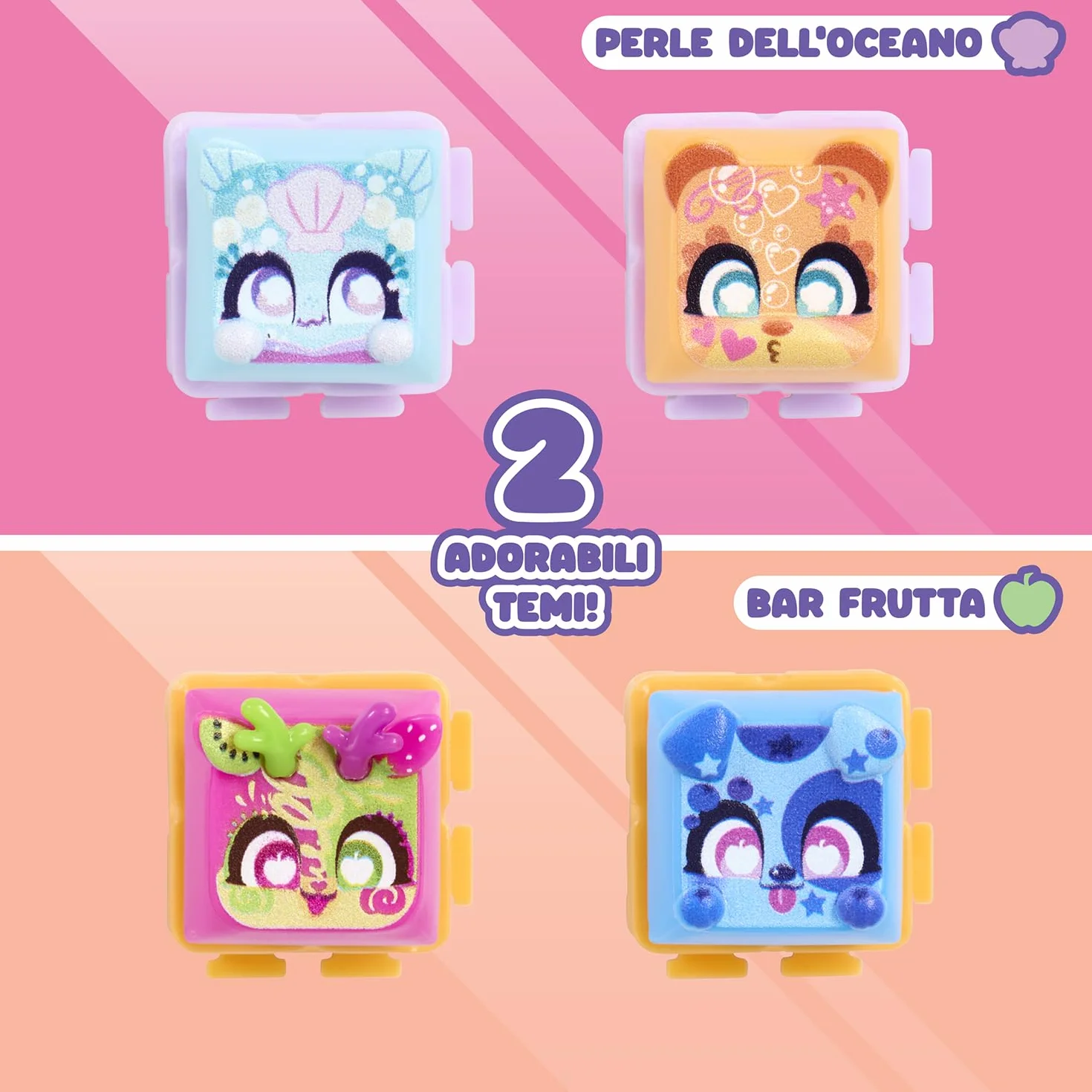 CLICKEEZ Multipack Serie 2 5 Mini Figure Kawaii Keycap Trasformabile Portachiavi Fidget Toy Sensoriale Effetto ASMR Gioco Collezionabile Da 6 Anni