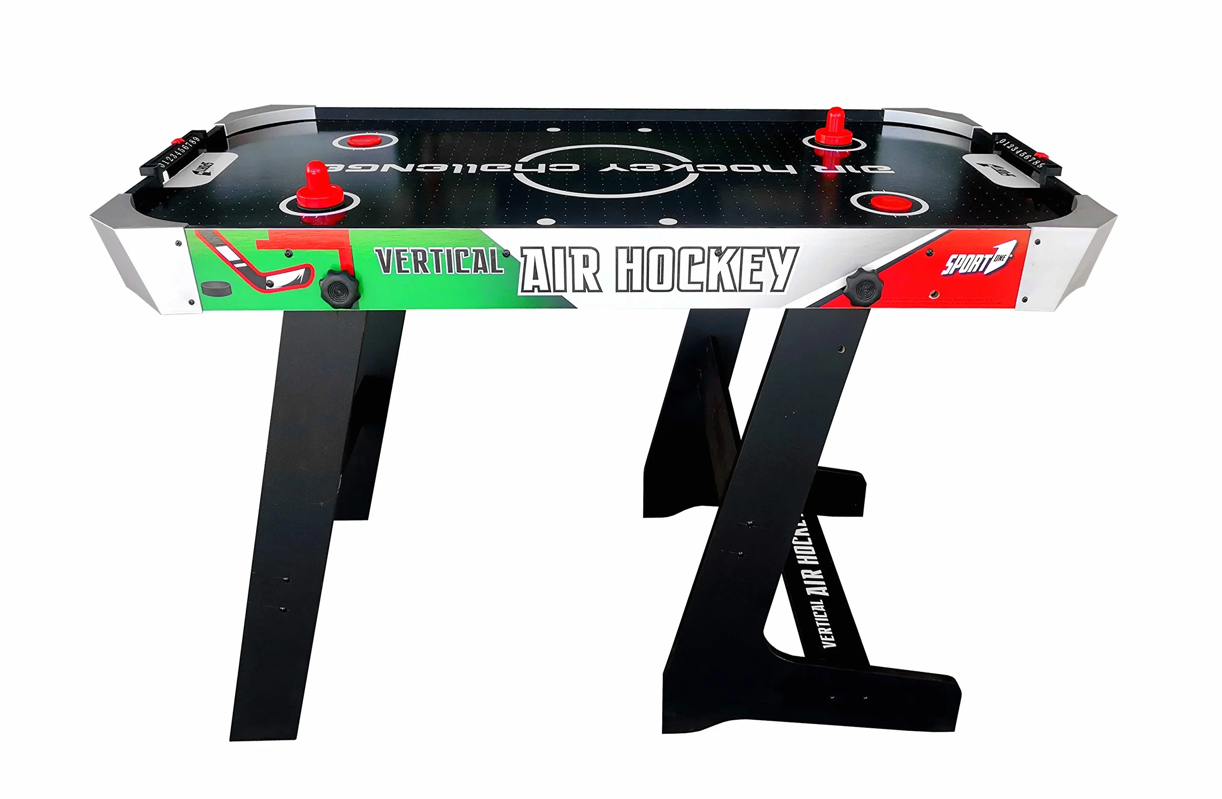 Tavolo Air Hockey Vertical Italy Salvaspazio con Ventola ed Accessori - Cm. 121 X 61 X 77 - Special Edition
