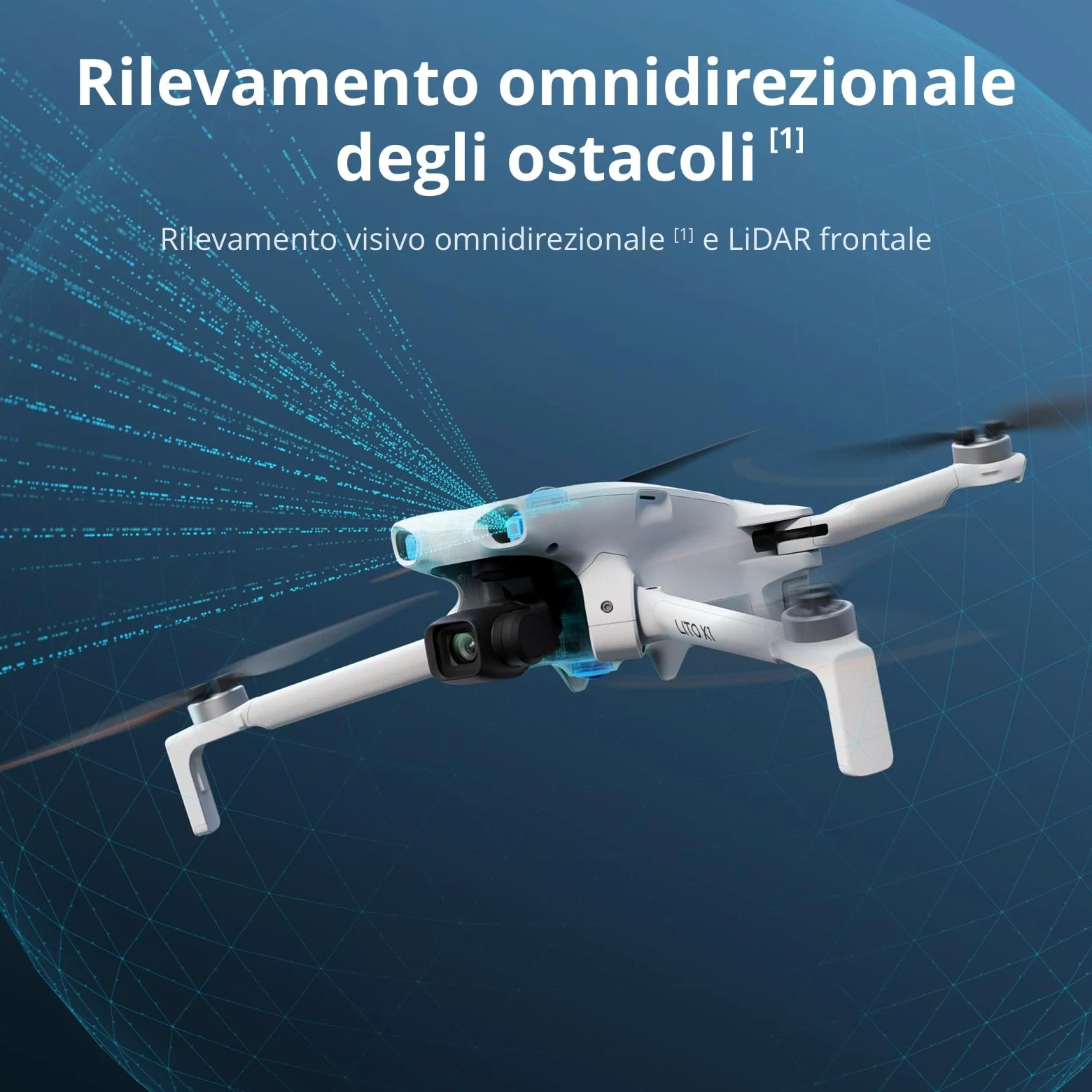 DJI Lito X1, drone 4K per principianti, Versione aggiornata di Mini 3 | Rilevamento degli ostacoli, ActiveTrack, sensore 1/1,3", per adulti, leggero e pieghevole, trasmissione video 15km, C0