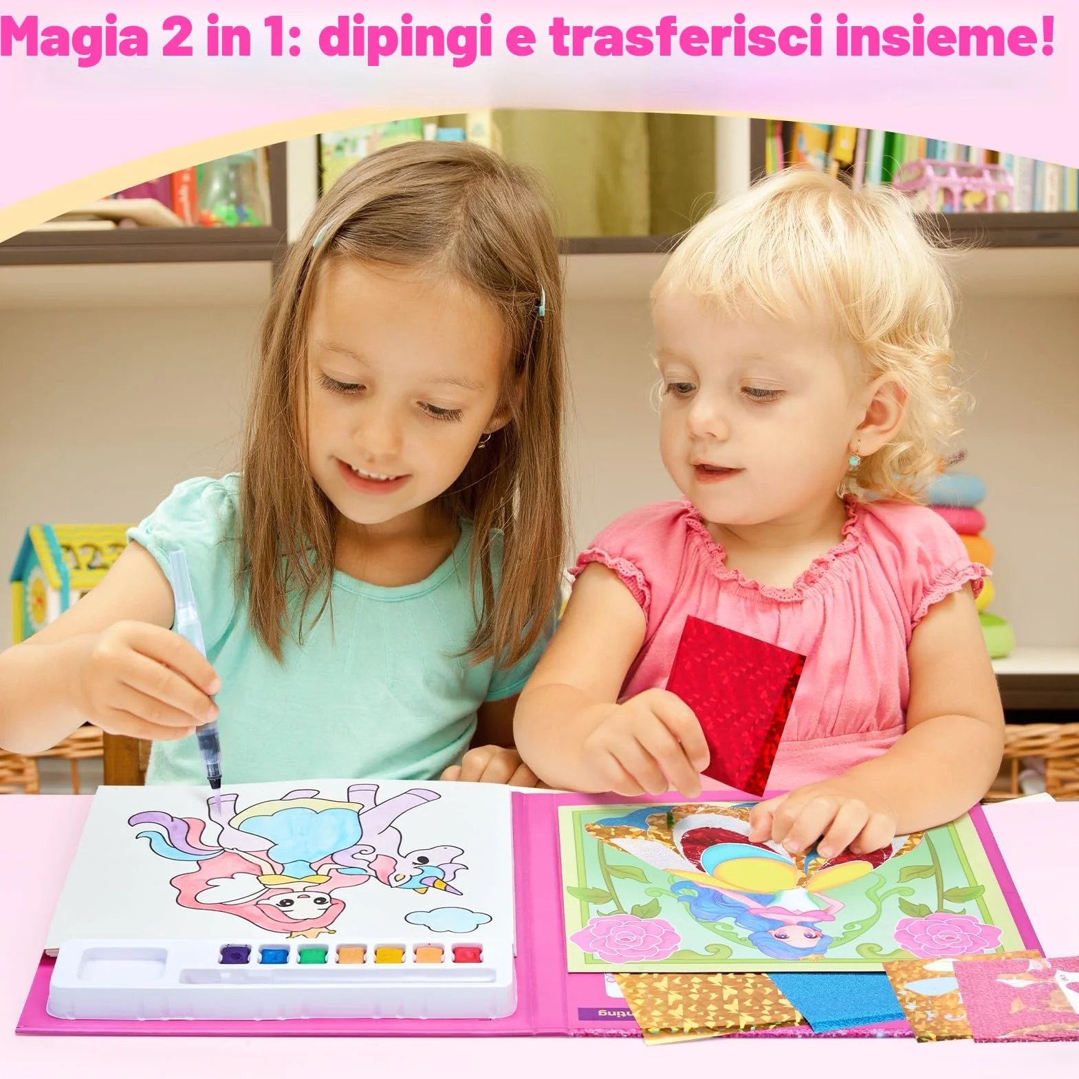 JoyCat Libri da colorare con acqua, Attività artistiche e creative, Arte senza disordine Principessa per bambini 4-8 anni, Kit e forniture creative, Attività fai-da-te, Regali per ragazze e ragazzi