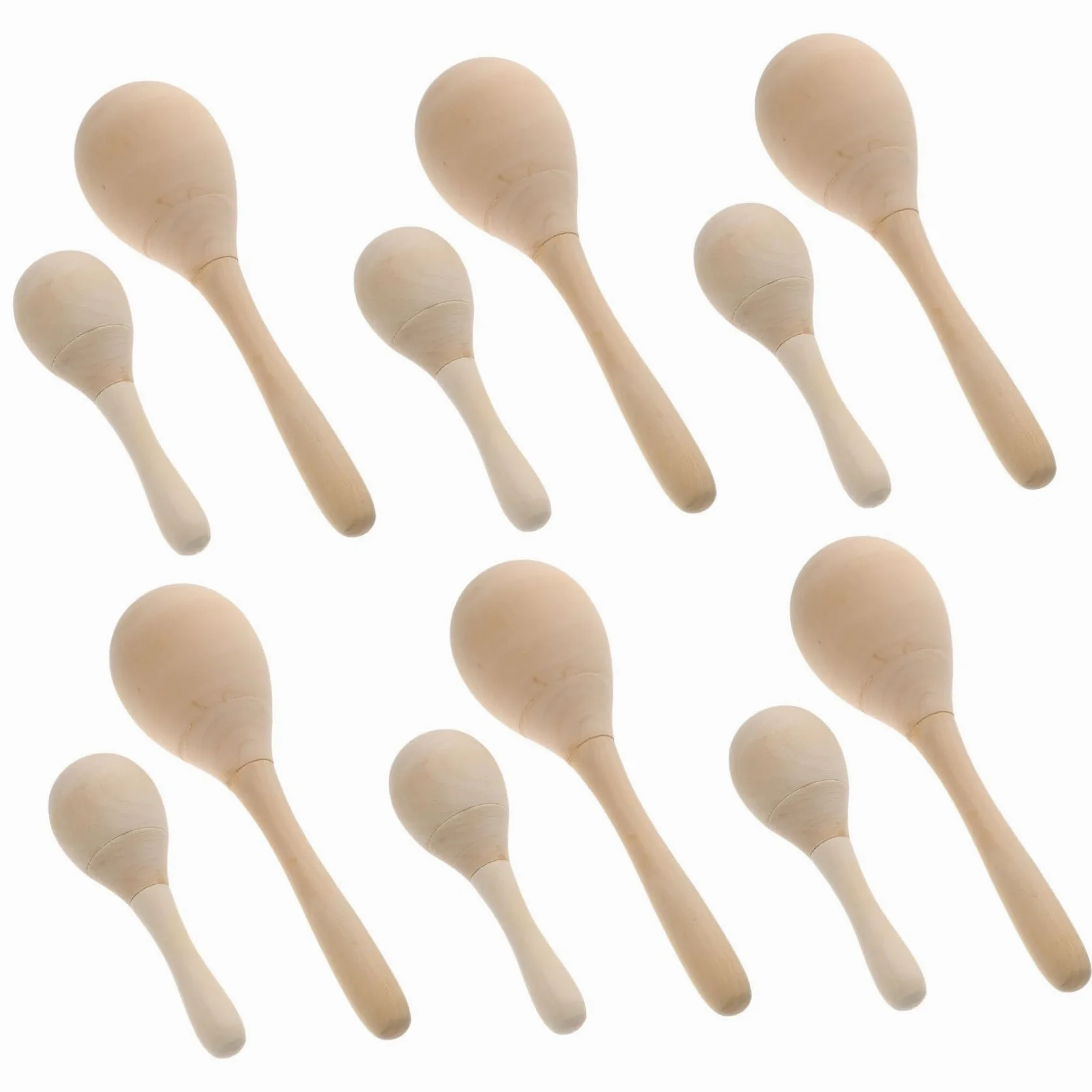 ERINGOGO Maracas di Legno Fai da Te 12 Pezzi per Ragazzo Ragazza, Strumento Musicale Educativo e Giocattolo Prescolare, Facile da Colorare, Compatto per Festa, Scuola e Casa
