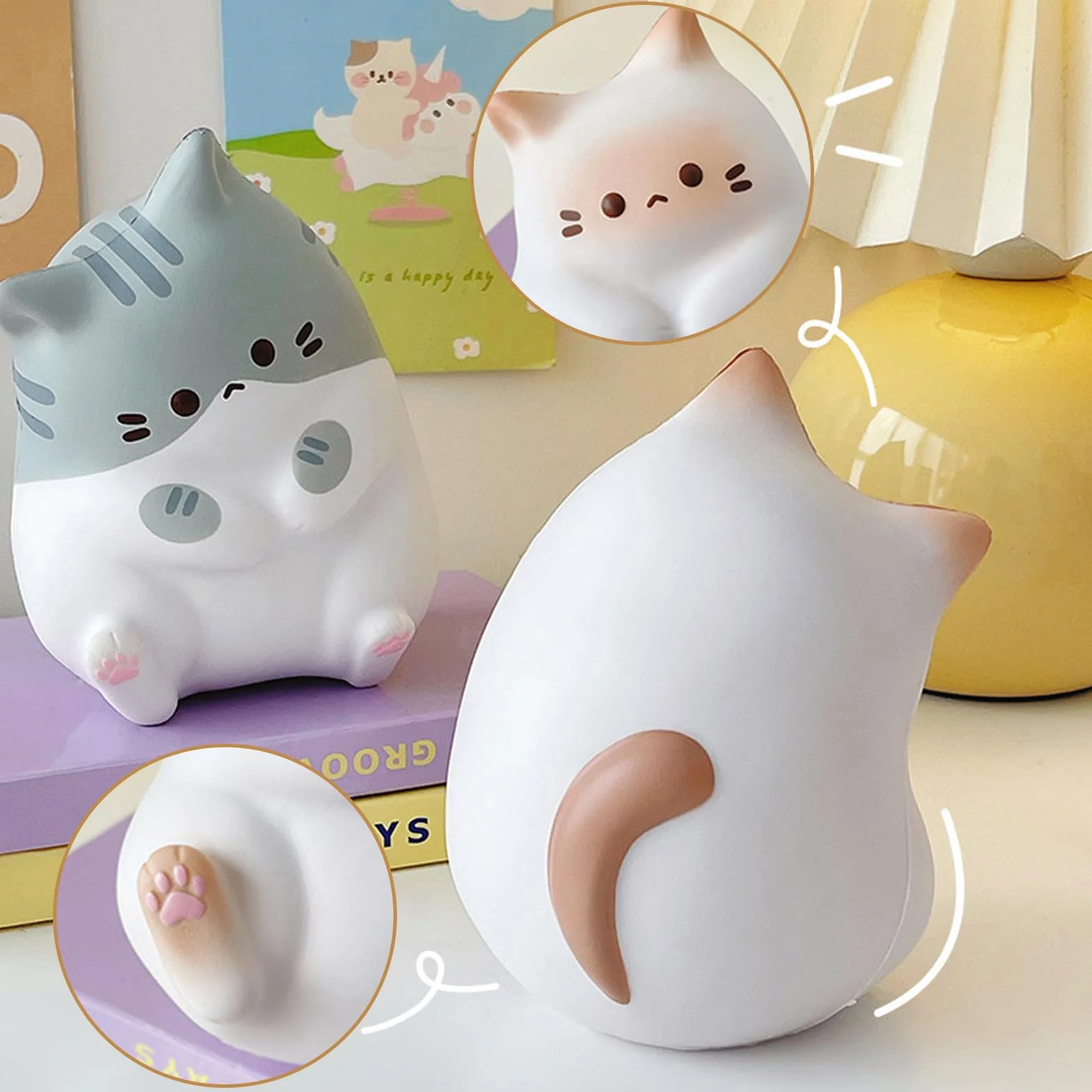 Mochi Squishy Giocattoli da Schiacciare Kawaii Squeeze Toys Antistress 3 Pezzi