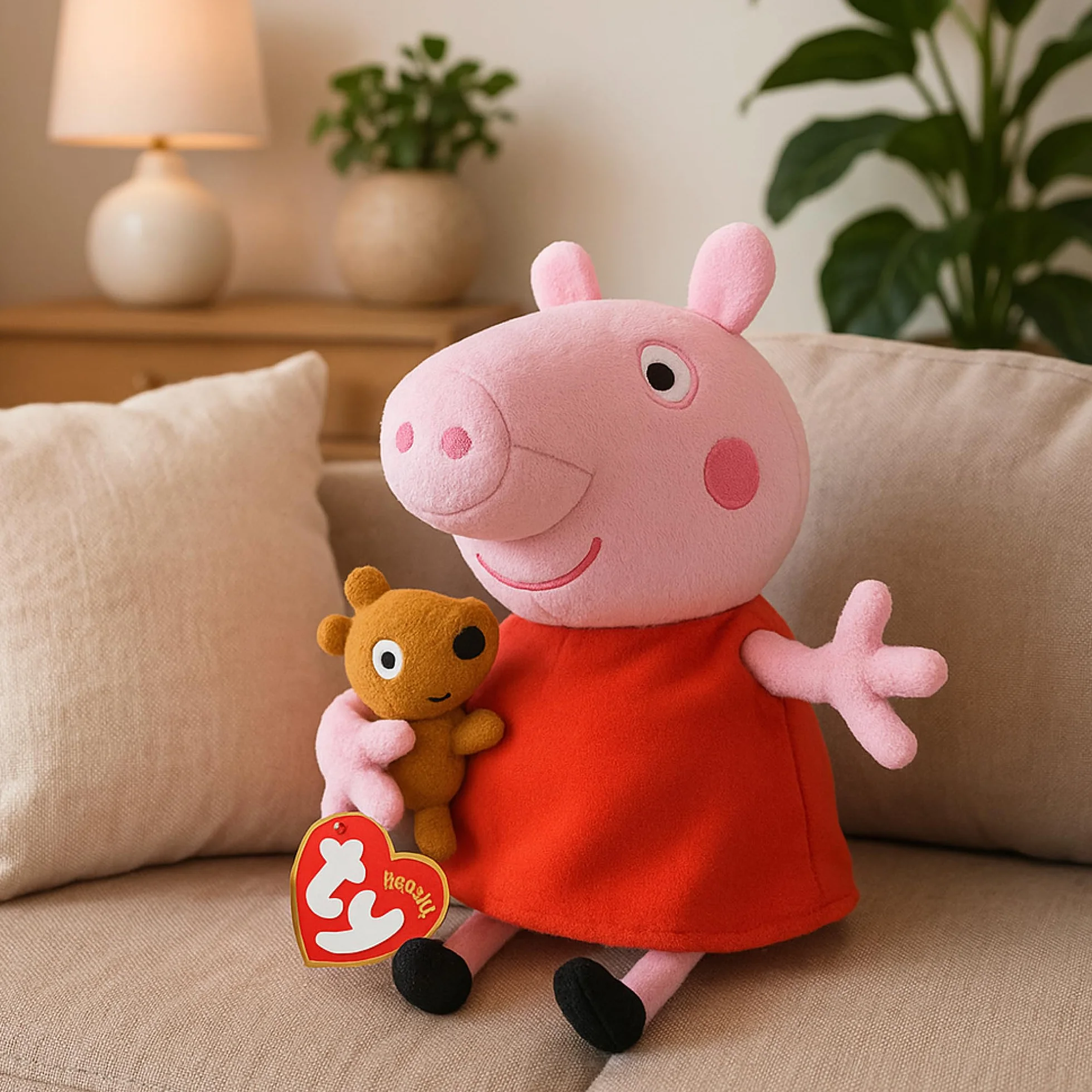 Ty Beanie Babies - Floppy, Collezione Peppa Pig, Peppa Pig, Morbido Peluche da Collezionare, Idea Regalo per Grandi e Piccini - 20 cm - T46128