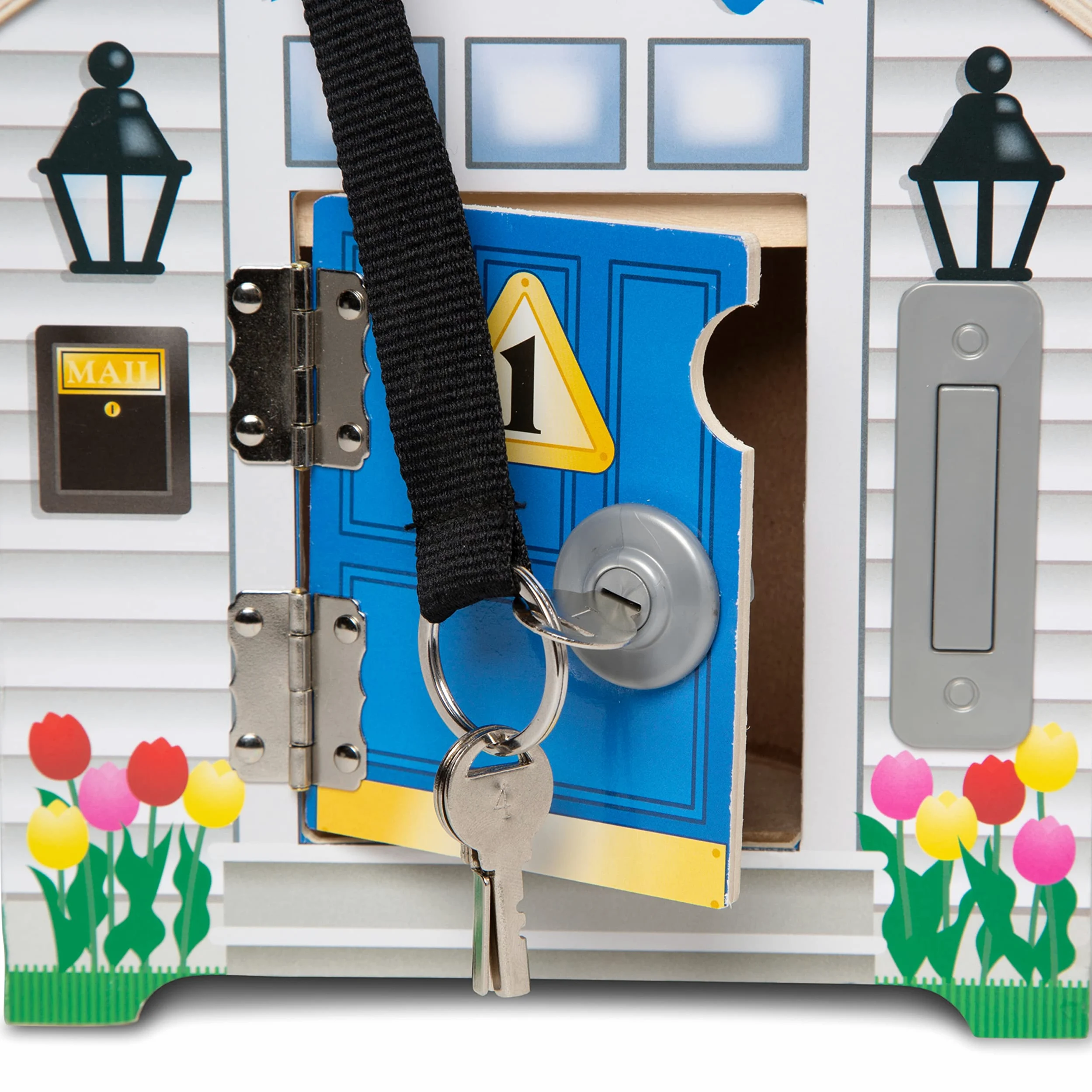 Melissa & Doug Casa delle Bambole Portatile in Legno con Campanelli - da Gioco, Gioco Montessori, in Legno Snodate, Regalo per Bambine e Bambini, 3+ Anni