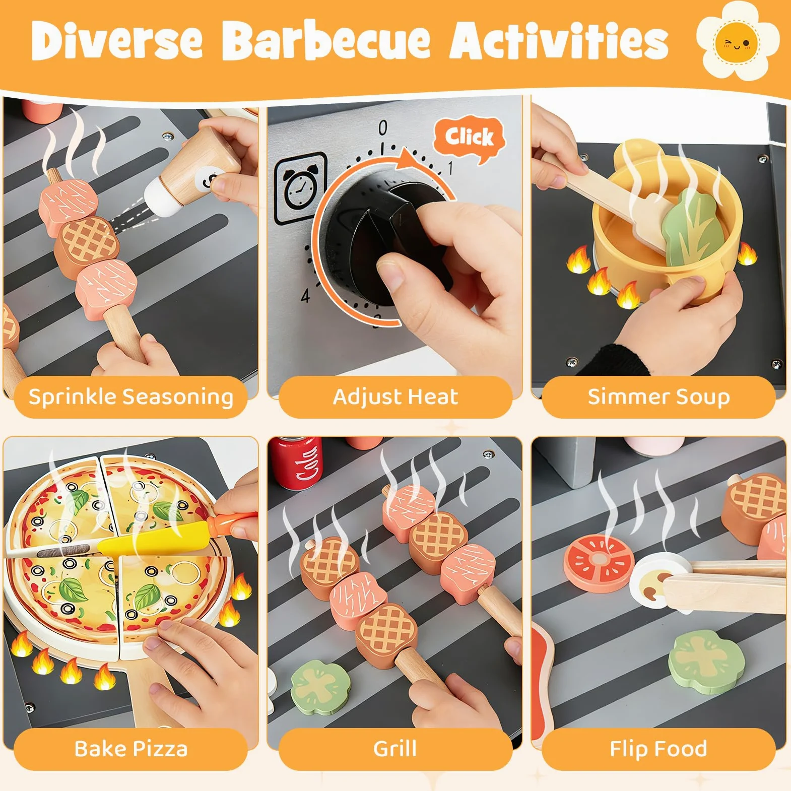 FANTASK Set da cucina per bambini a partire dai 3 anni in su
