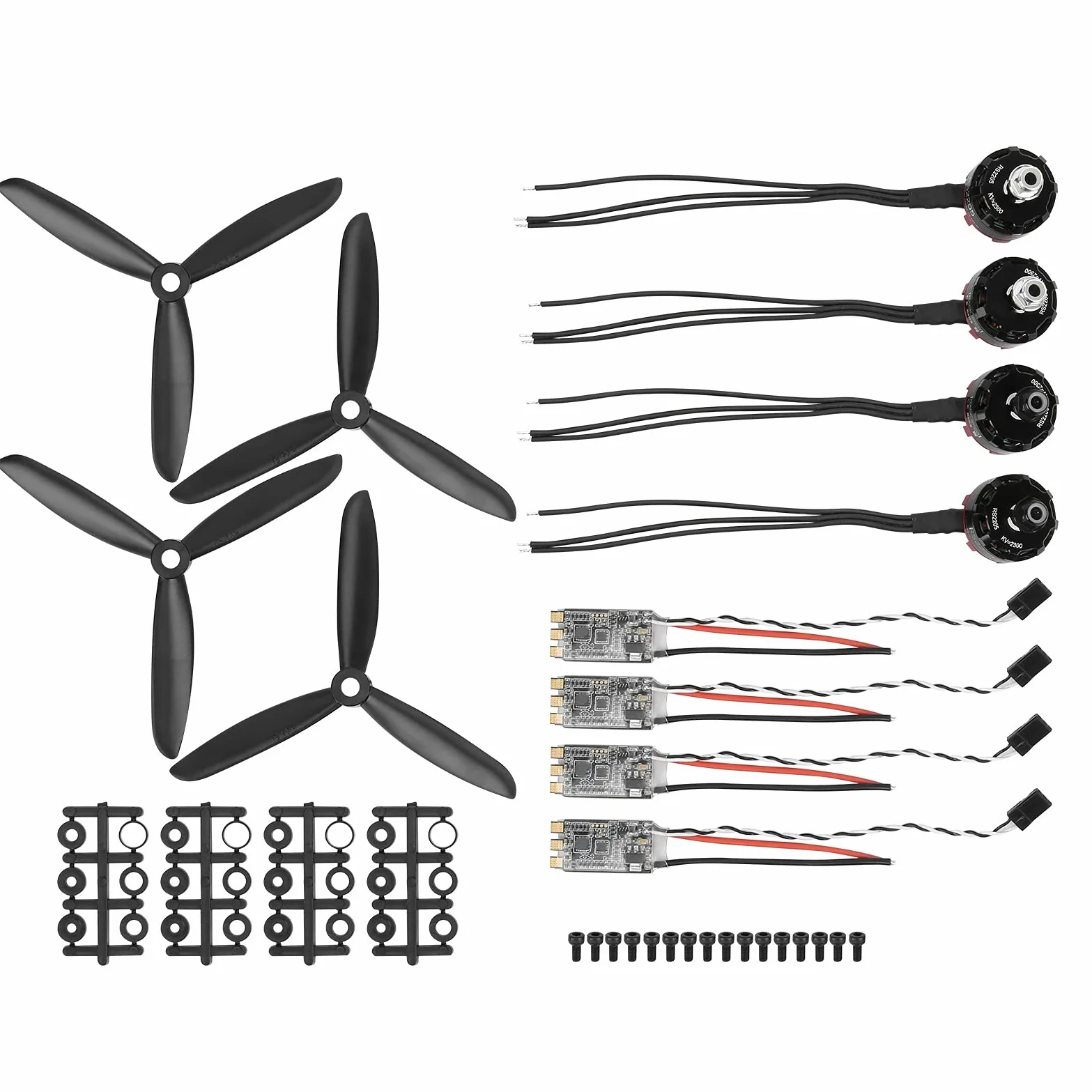 Set motore CW+CCW in lega di alluminio 2205 2300KV, ESC brushless 30A con 5045, accessorio drone RC ad alte prestazioni per quadricotteri FPV Racing e aggiornamenti auto RC