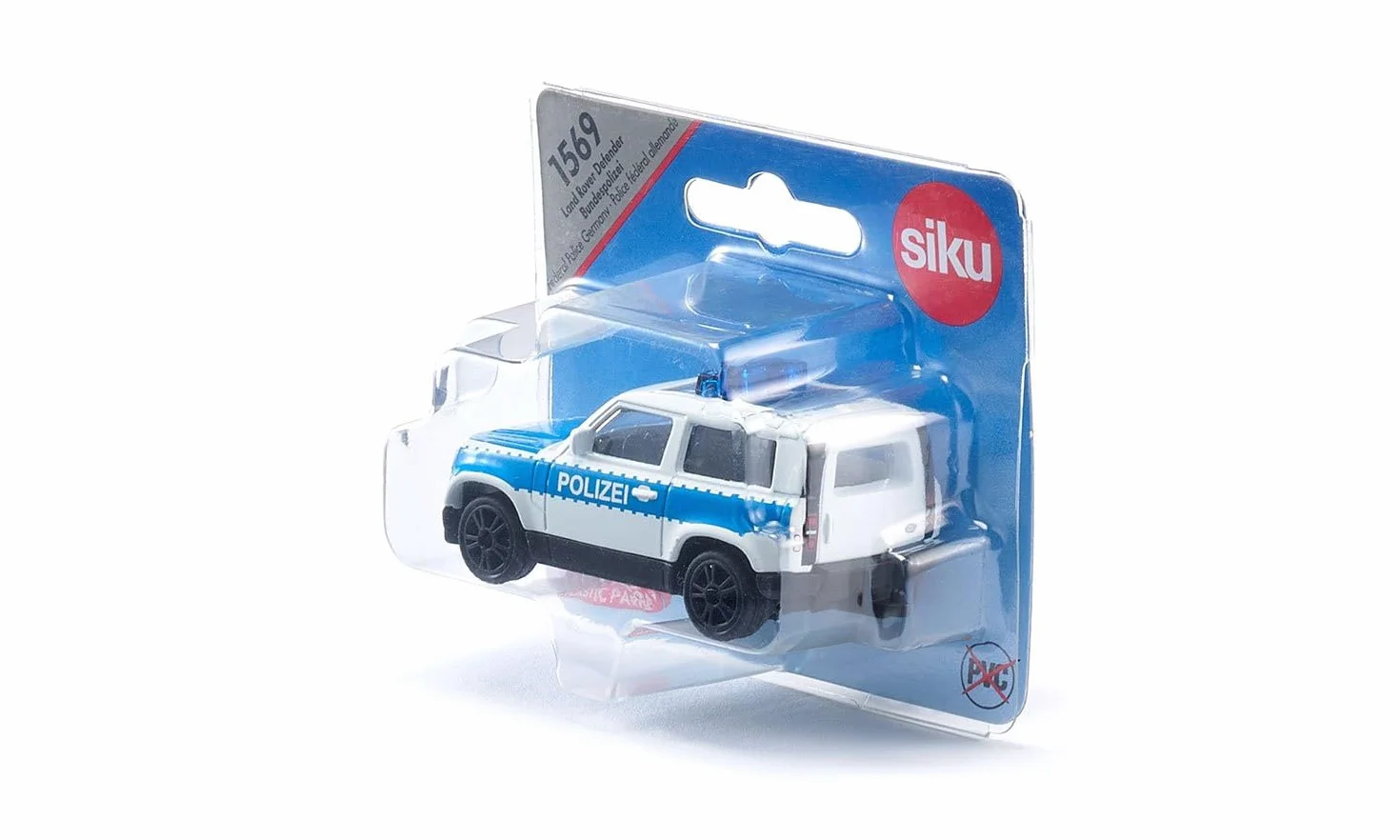 Siku Land Rover Defender Polizia Fuoristrada Giocattolo Metallo Plastica Argento Blu Ruote Gomma