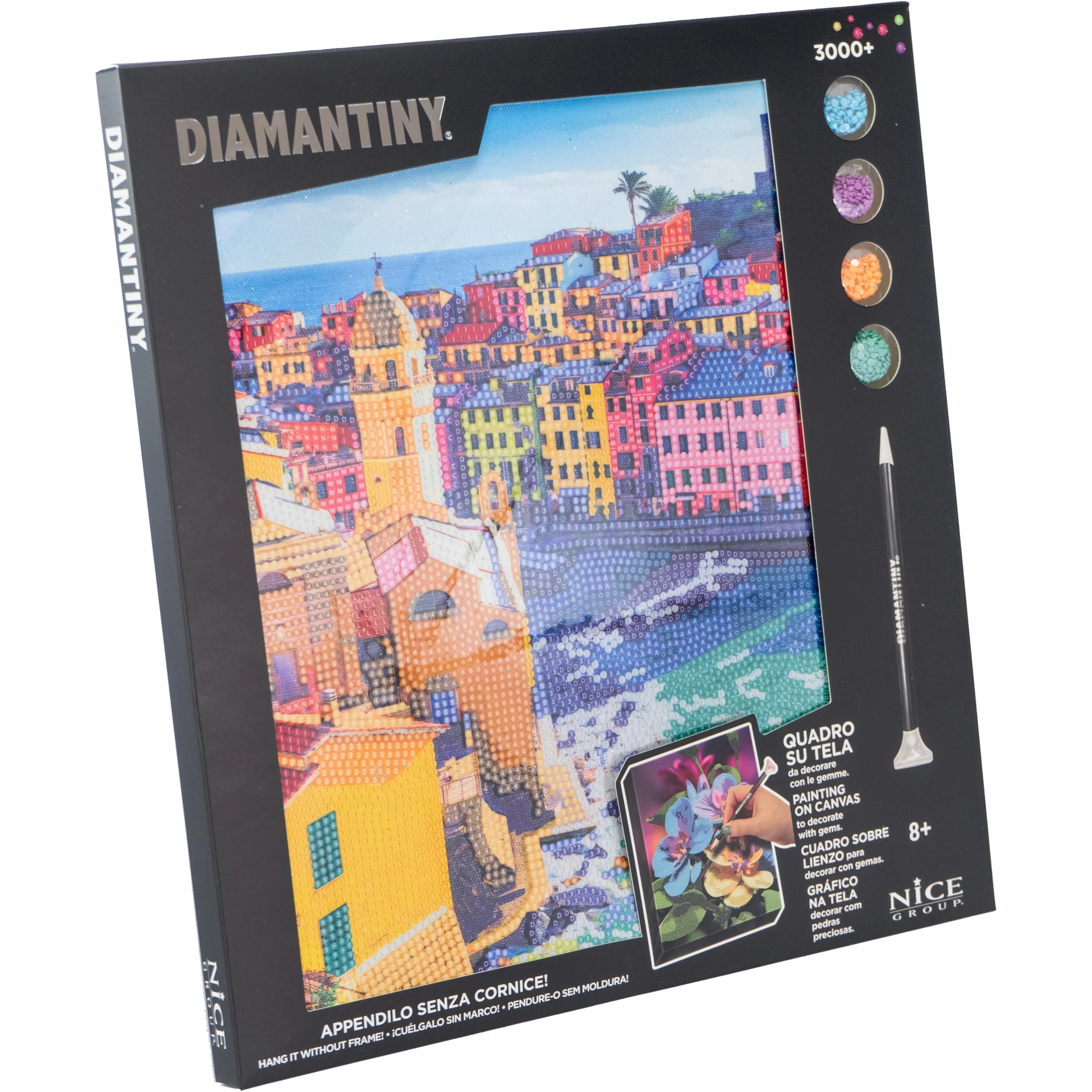 DIAMANTINY Level Up - QUADRO - Creative Art, Diamond Painting Kit, crea il mosaico Cinque Terre