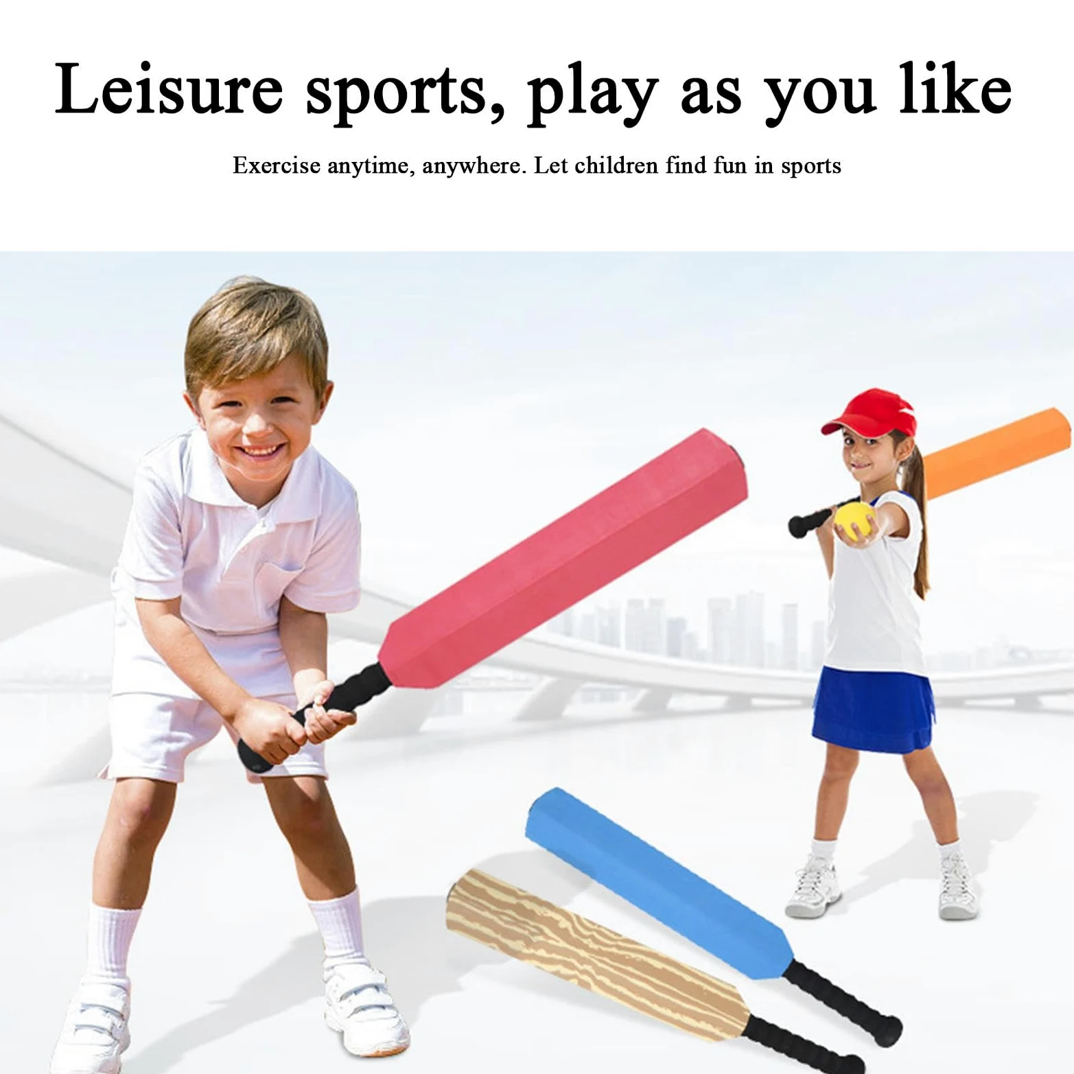 Set di mazze sportive per bambini, per genitori e bambini | Set educativo per bambini, 60 x 7,5 x 3,5 cm, mazza e palla con gambi, gioco sportivo interattivo per genitori e bambini