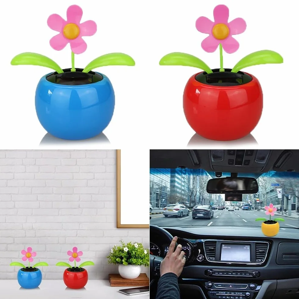 Giocattolo solare fiore danzante automatico vibrante decorazione casa giardino blu