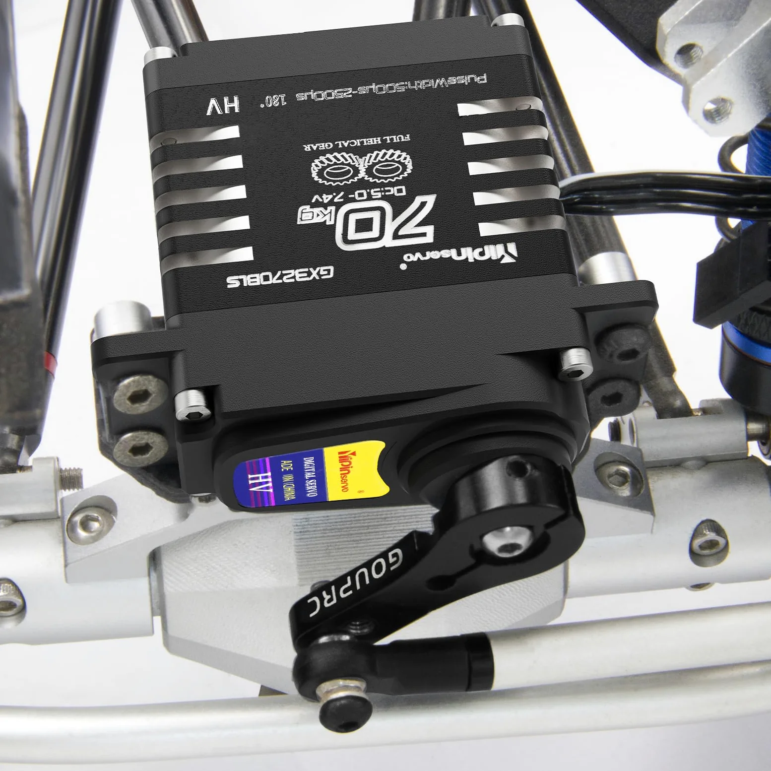 GOUPRC 70kg Servo ad alta coppia 8.4V Metallo Obliquo Gear Servo ad alta velocità per 1/8 1/10 1/12 RC Auto Crawler Boat Robot