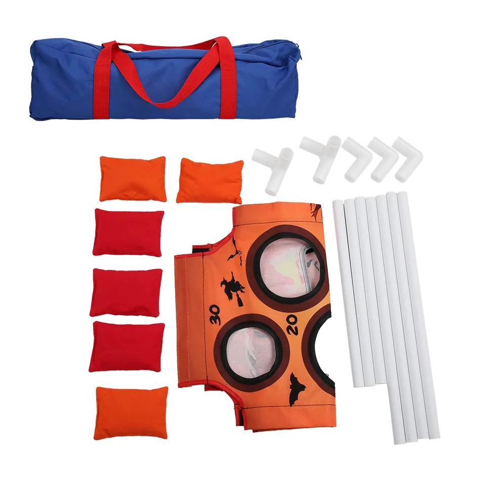 Karlak Gioco di Lancio di Sacchi Sabbia per Bambini, Divertente Gioco società con Motivo Zucca per L'interazione tra Genitori e Figli, Realizzato in Tessuto Oxford, Set con 6 Sacchi Sabbia e Borsa il