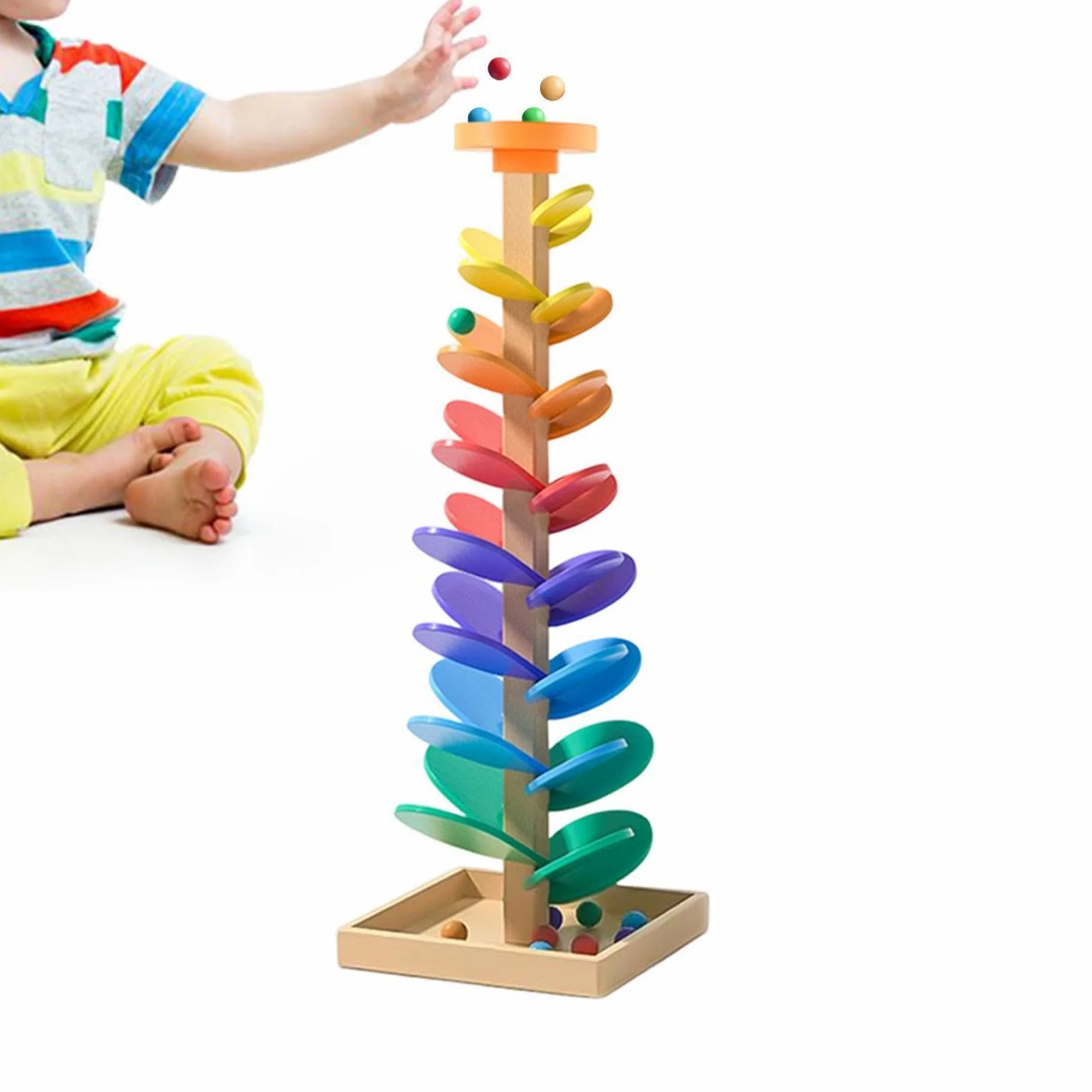 Pista di Biglie Giocattoli Di Classificazione A Torre In Legno | Di Pista A Biglie Musicale Ad Albero Per Bambini Bambini E Bambine Scuola 'Infanzia Sala Giochi Festa