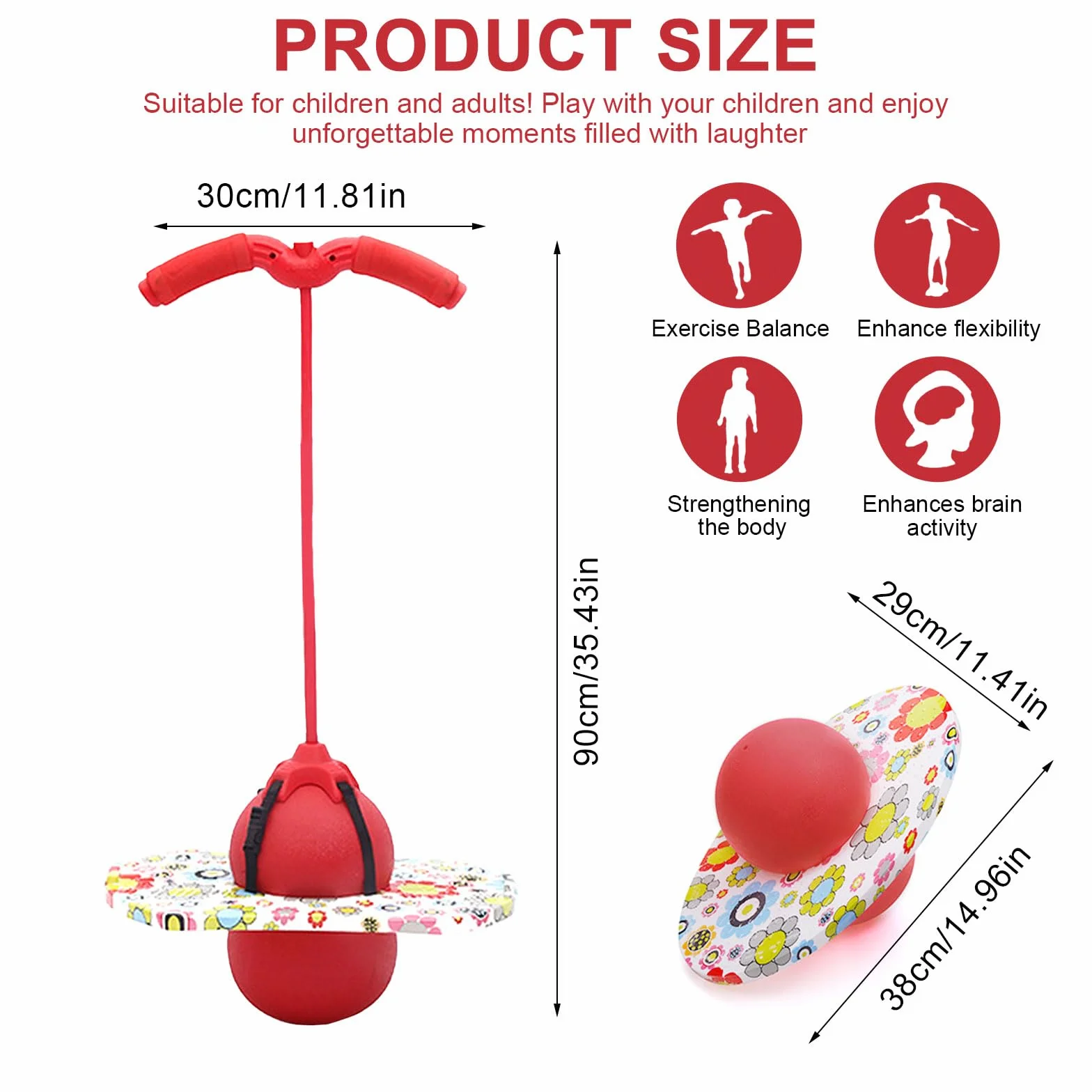 Pogo Ball con manici, Pogo Stick Palla gonfiabile per bambini, asta di gonfiaggio con pompa ad aria, Pogo Ball per l'allenamento dell'equilibrio, regalo per bambini dai 6 anni in su