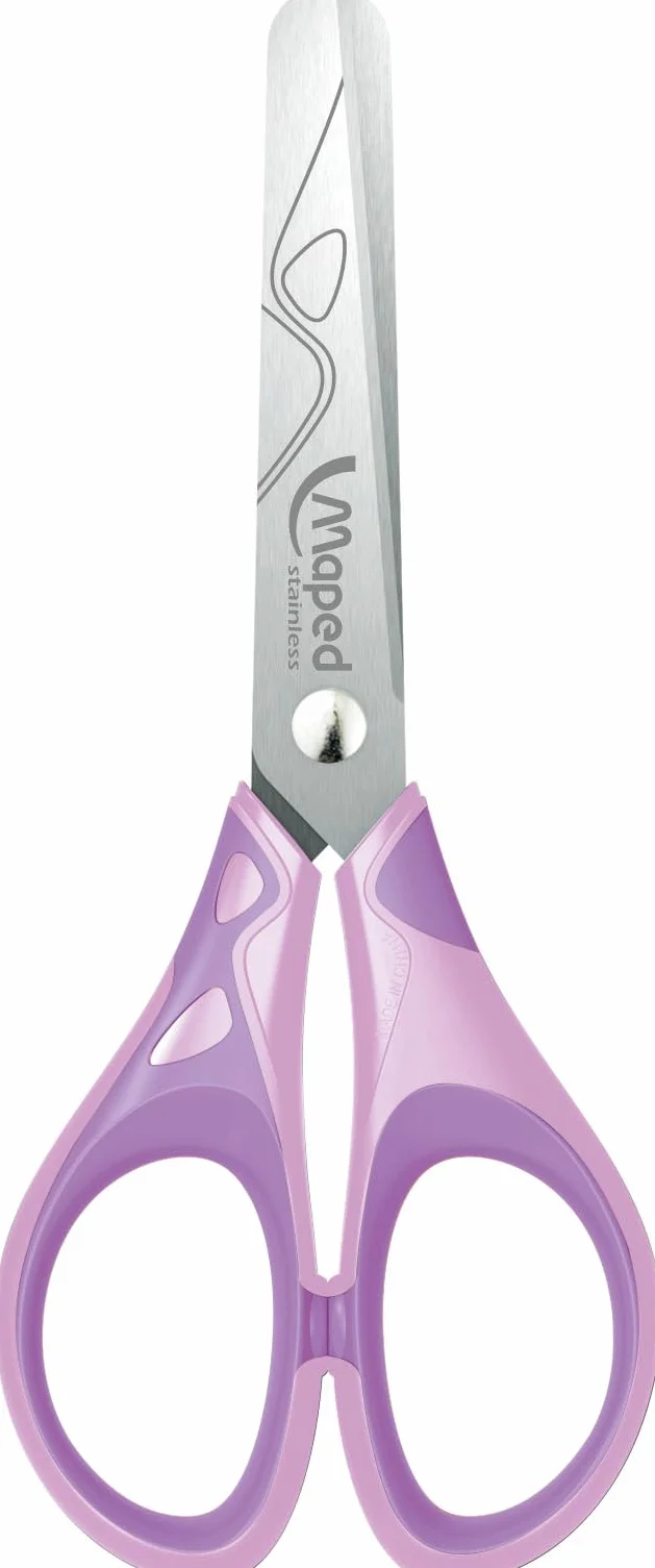 Maped - Forbici Sensoft 13 Cm con anelli flessibili ed ergonomia 3D - Forbici dai 4 anni - Per asilo e elemtari - Punta arrotondata per una massima sicurezza - Colori pastello casuali