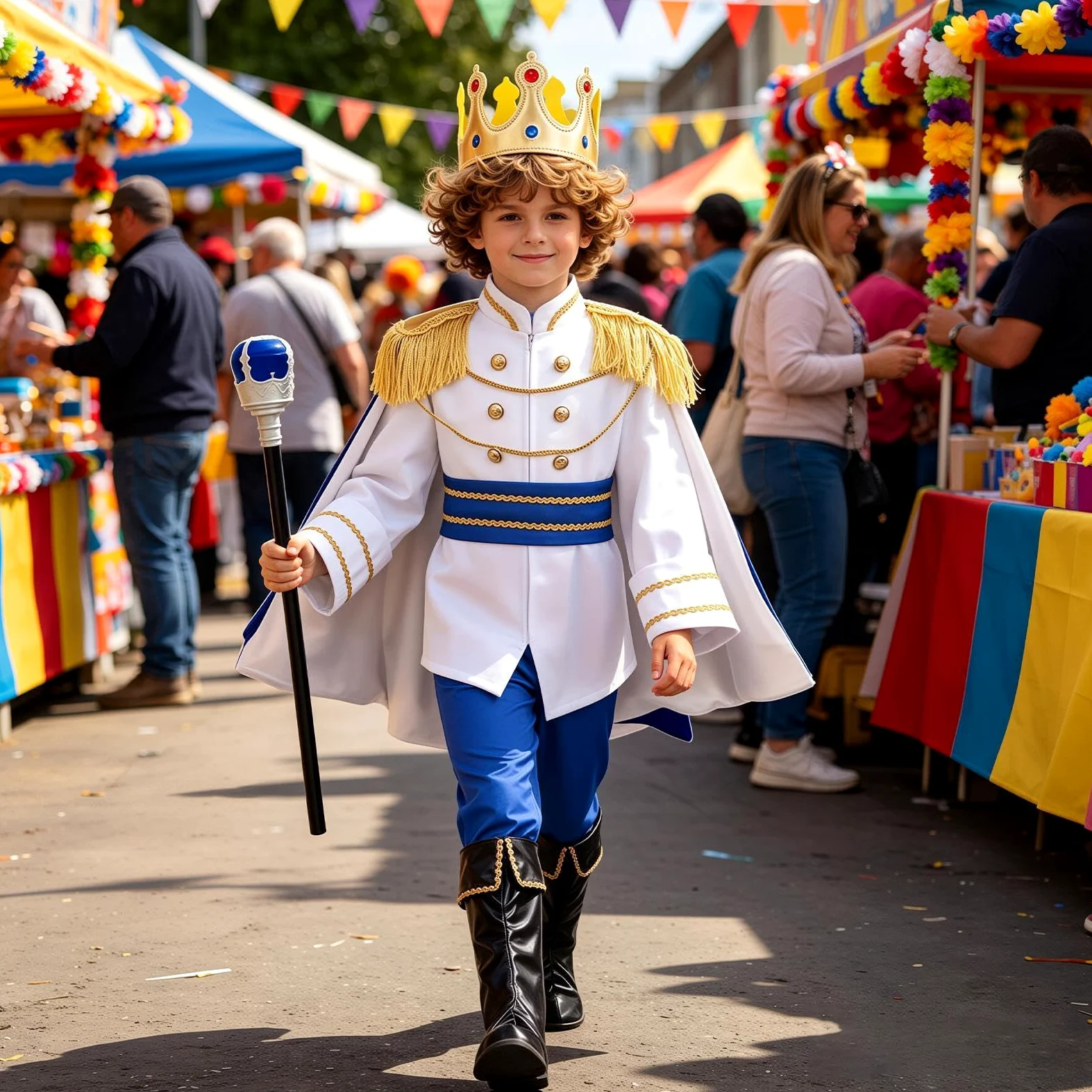 Generico Costume da Re con Corona 7 Pezzi Costume Halloween Medievale Reale | Abiti Cosplay per Bambini con Mantello Adatti a Cosplay Feste Festeggiamenti Carnevale Palco Foto Oggetti di Scena Uso