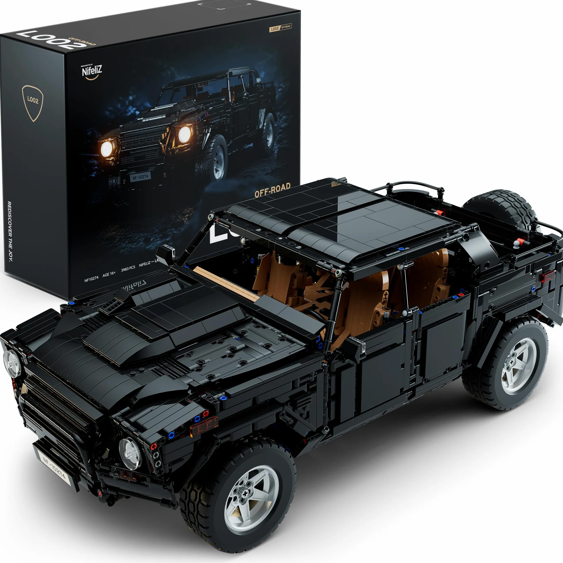 Nifeliz L002 Set di costruzioni di Auto Fuoristrada per adulti, Modellino di Auto da Collezione Scala 1:8 da Costruire, Offroad Regalo per Uomo, Donna, Lui o Lei (3983 pezzi, NF10274)