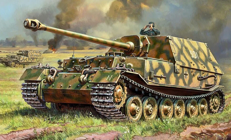 Zvezda 3653 500783653-1:35 SD. Kfz.184 Ferdinand Tiger, modellino di Costruzione, modellismo, Hobby, Fai da Te, in plastica, Non Verniciato.