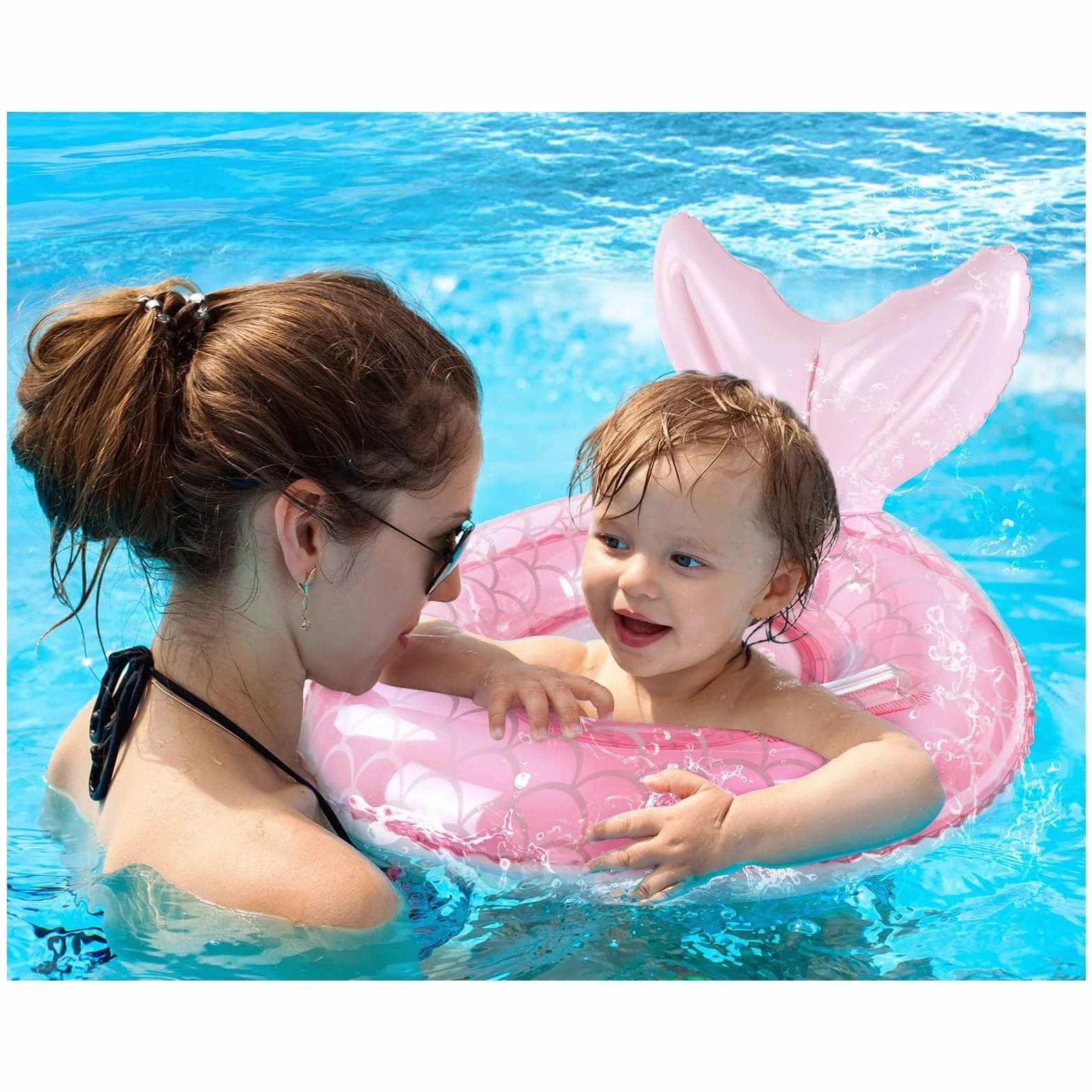 Flintronic Salvagente Gonfiabile per Bambini, Anello di Nuoto per Bambini, Anello di Nuoto Gonfiabile con Seggiolino per Bambino (6-36 Mesi)