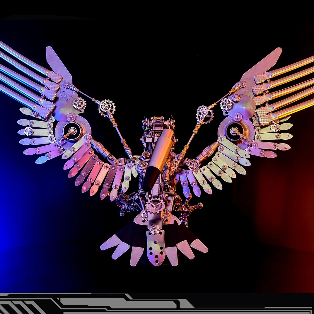Kisss Puzzle in metallo 3D per adulti, 1800 + pezzi Steampunk Eagle Metal Modello, puzzle 3D fai da te, decorazione creativa, set regalo creativo per bambini e adulti
