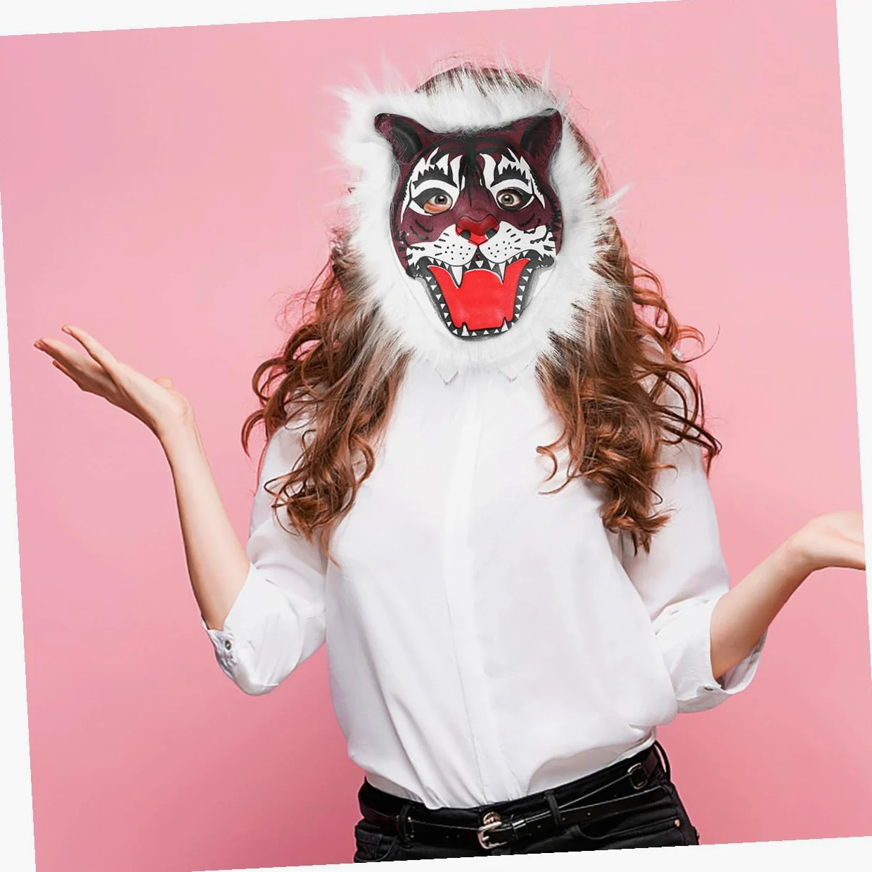 ibasenice 12pezzi Maschere Tiger Plush Per Adulti e Ragazzo Ragazza Accessori Per Costume Unisex Per Halloween e Feste Stile Casual