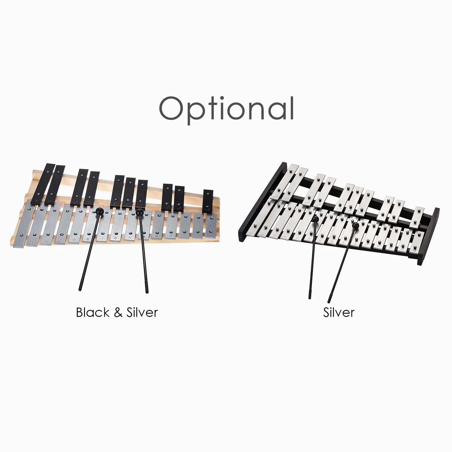 Xilofono 25 Note Glockenspiel con Barre in Alluminio Base in Legno Strumento Musicale per Bambini Adulti Principianti Amanti della Musica con Borsa Tasti Argentati
