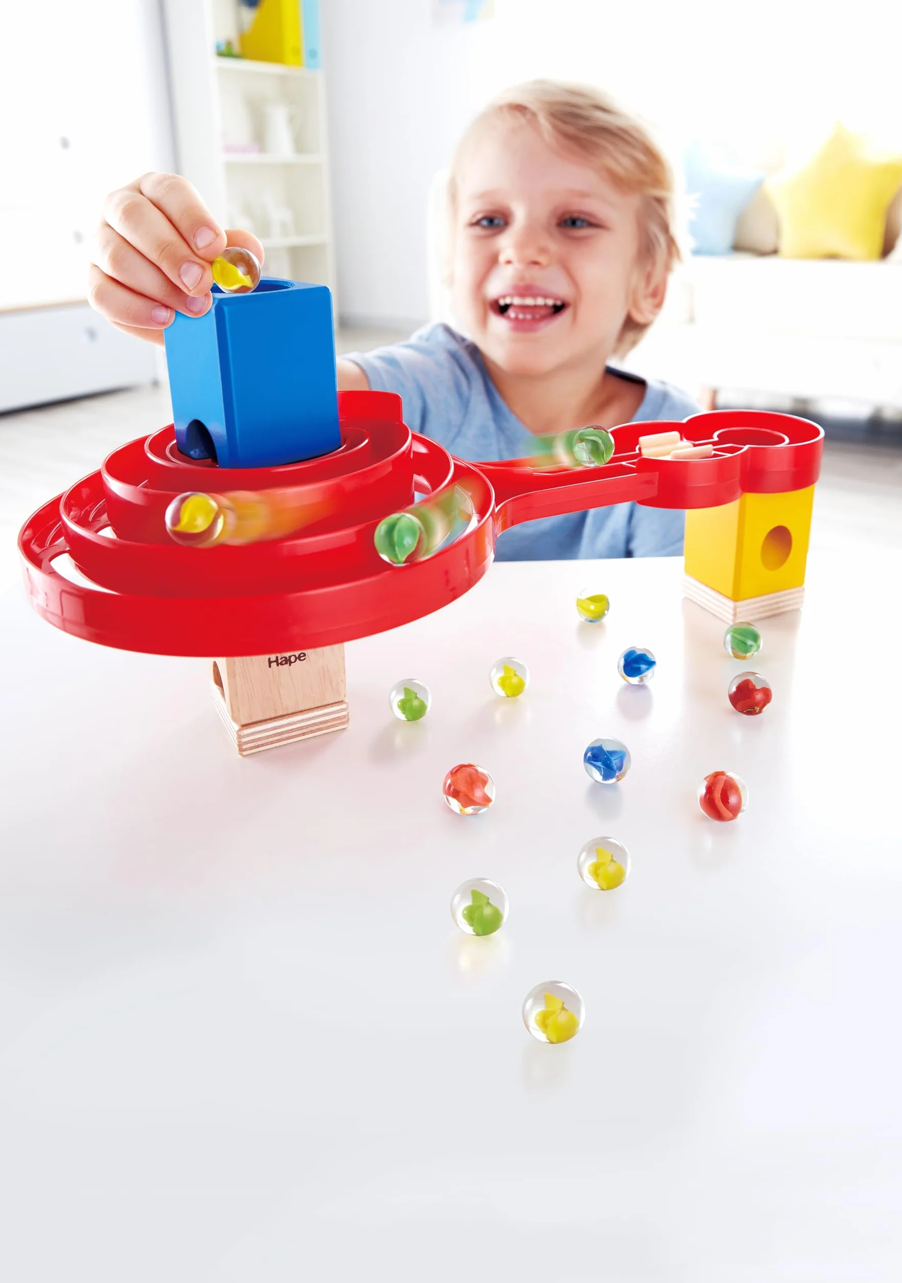 Hape Quadrilla Biglie da gara 50 biglie di vetro colorate