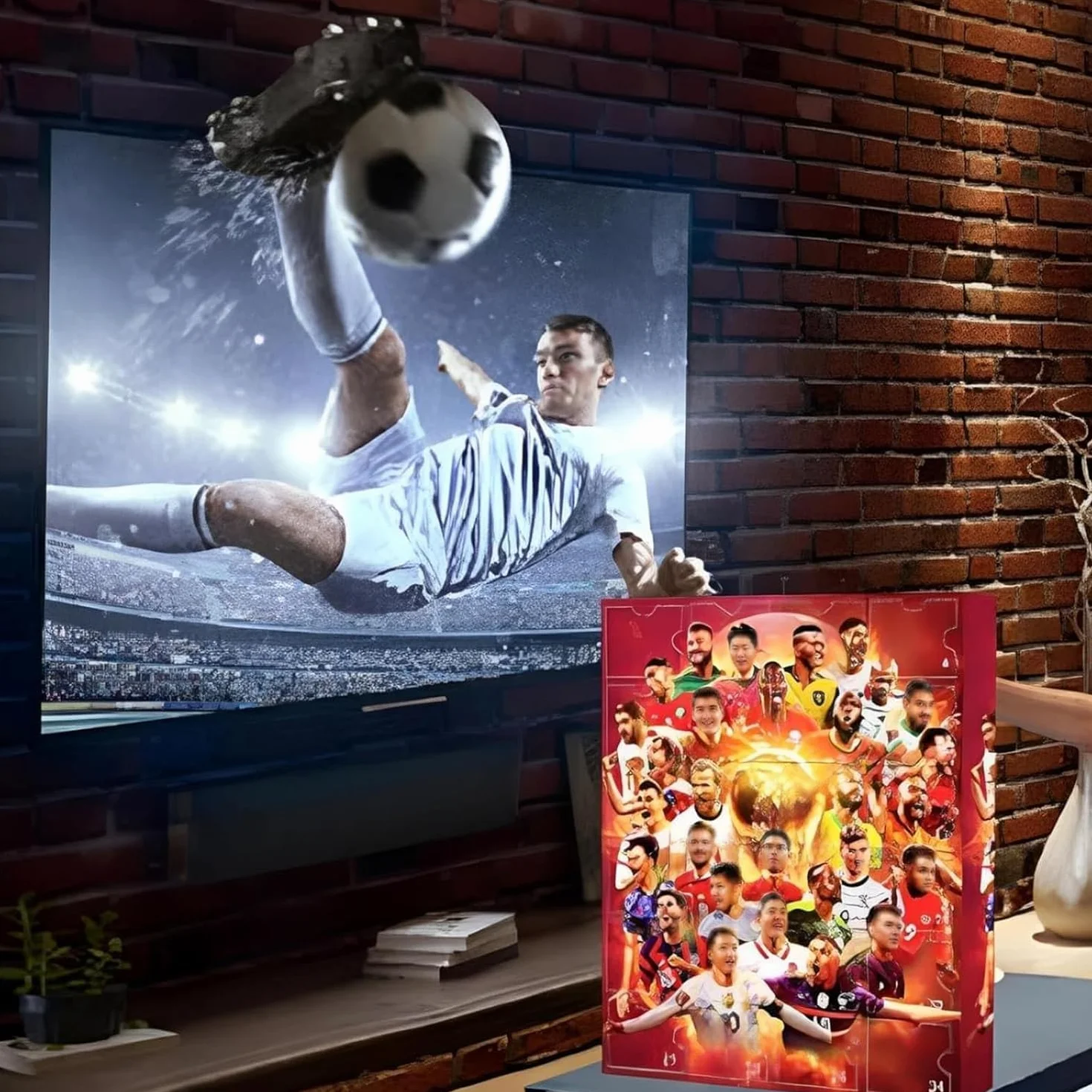Calendario dell'Avvento 2025, 24 giorni, conto alla rovescia di Natale, calendario dell'Avvento con 24 accessori da calcio, per regali di Natale 2024 (A)