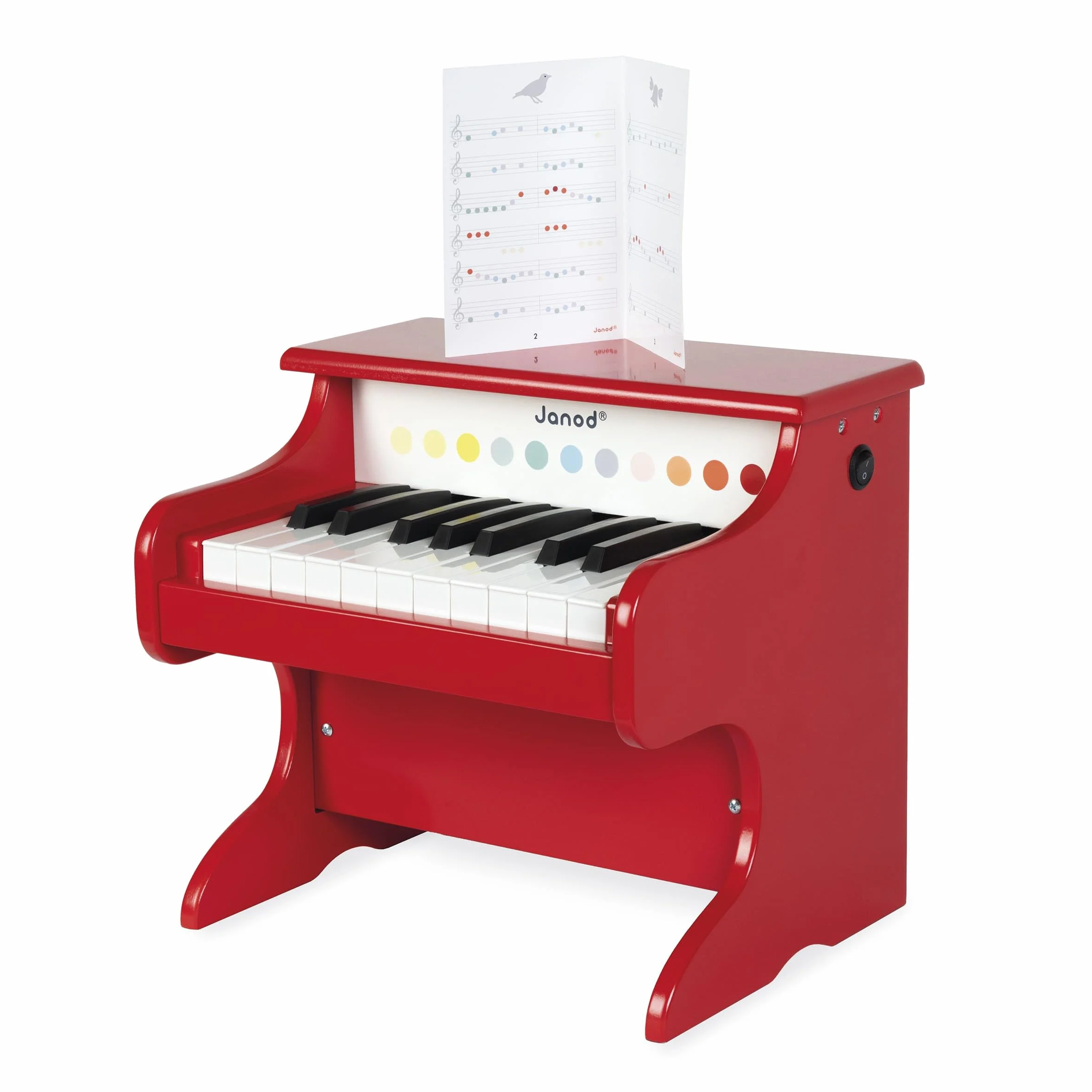 Janod - Il Mio Primo Pianoforte Elettronico Coriandoli (Legno), Strumento Musicale per Bambini, Giocattolo di Imitazione e Risveglio Musicale - da 3 Anni in su, J07618