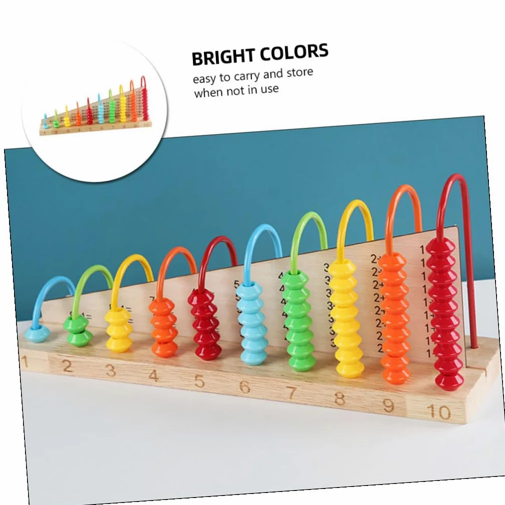 Milisten Abaco Matematico in Legno 1 Pz per Bambini, Perline Colorate | Studenti e Ragazzi, Calcolo Mentale e Addizione-sottrazione, Leggero per Feste e Compleanni