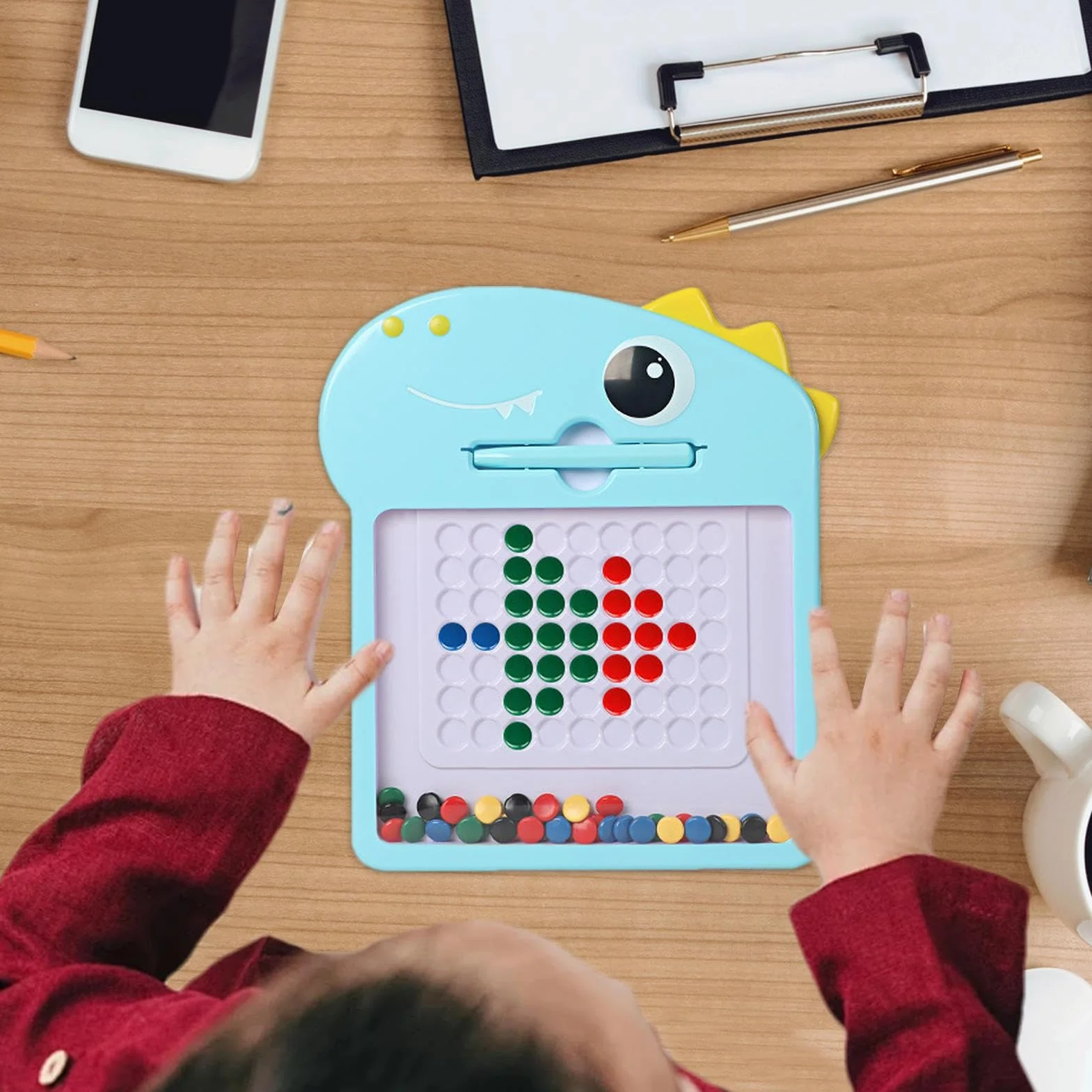 Scheda da scaratura magnetica - divertente cuscinetto da disegno magnetico con perline per bambini | Apprendimento precoce Doodle giocattolo per bambini di età compresa