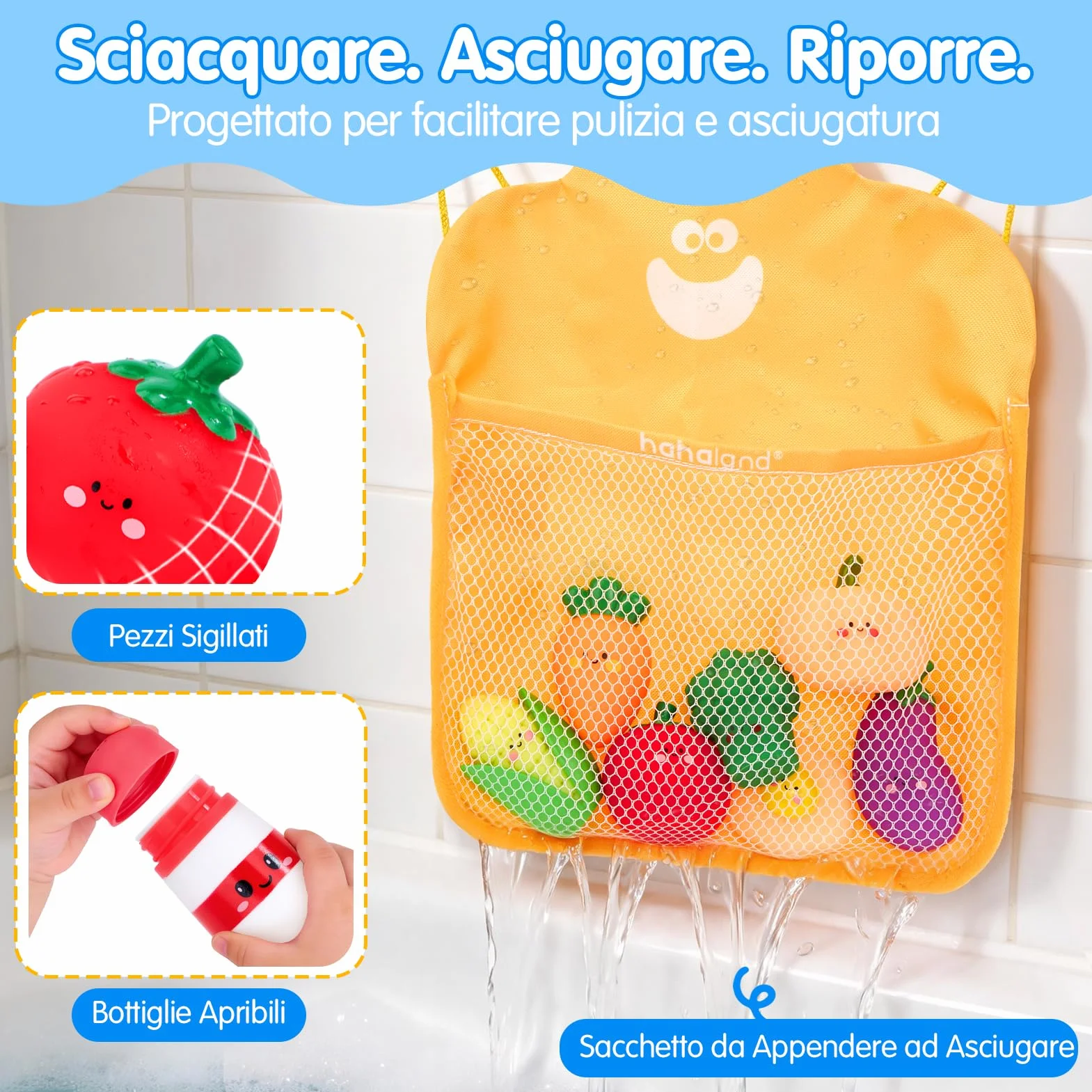 hahaland Giochi Bagnetto Neonato con Colori Mutevoli, 15 PCS Giochi Acqua Piscina Bambini in Silicone, Giocattolo Vasca da Bagno Bimbo Bimba 1 2 3 Anni