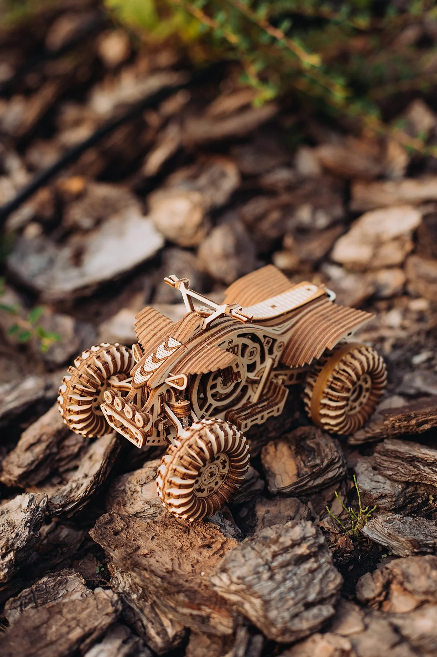 Wood Trick Raptor Quad Bike Puzzle 3D di Legno per Adulti da Costruire | [339 Pezzi] Rotola Fino a 9,1 m - Kit di Montaggio Meccanico in Legno DIY per Adulti