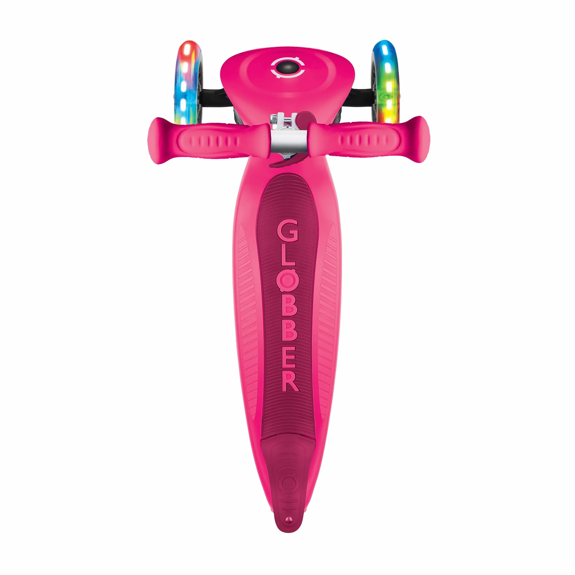 GLOBBER Primo Foldable Lights - Monopattino per bambini, 120/80 mm, ABEC 5, 3 ruote, regolabile in altezza, ruote LED