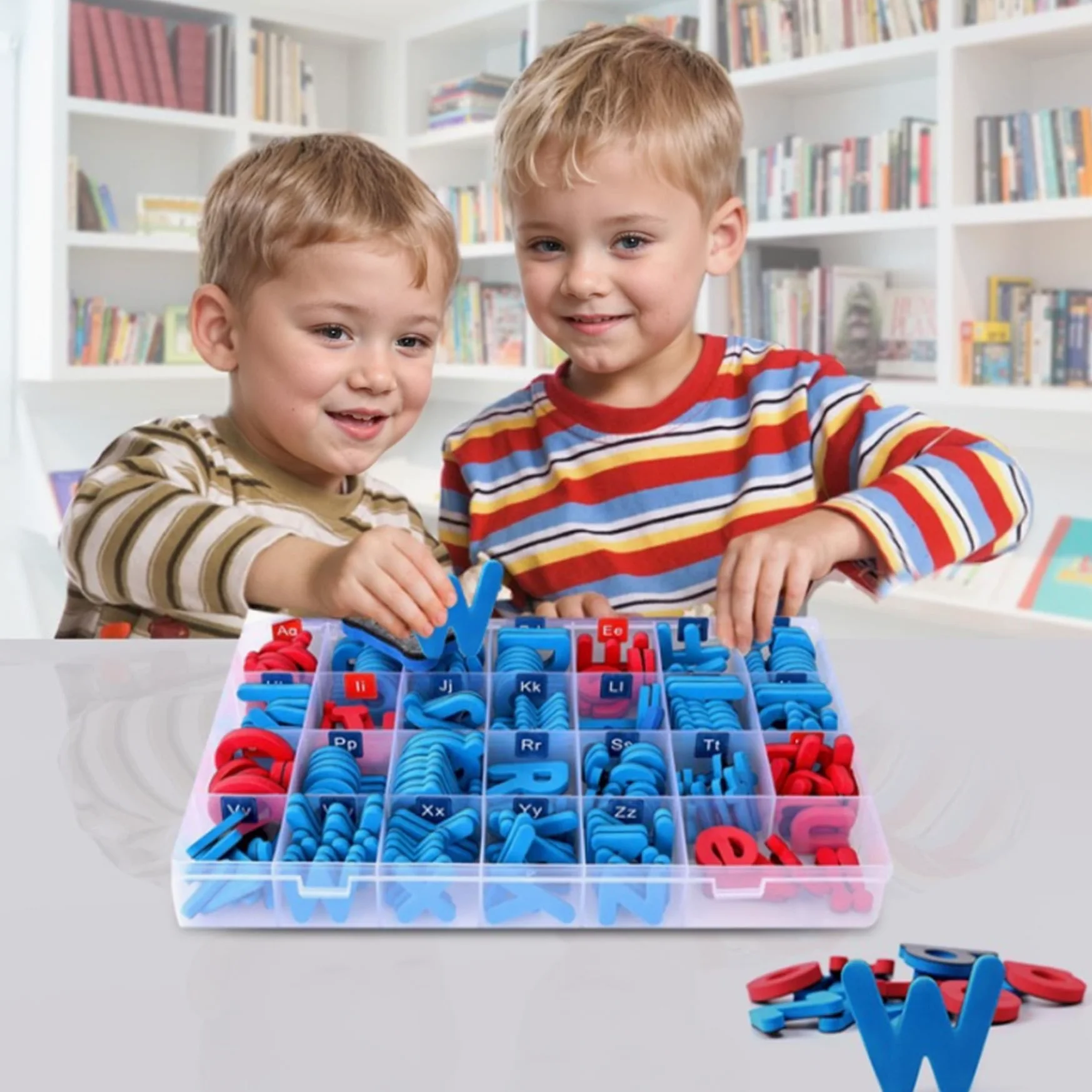 Lettere alfabetiche magnetiche da 208 pc impostano lettere magnetiche a touch soft con vocali rosse e consonanti blu magneti alfabeti educativi impostati per l'ortografia e l'apprendimento del vocabo